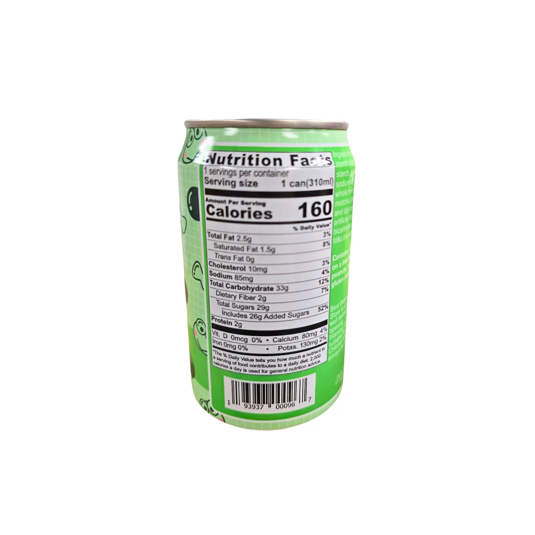 A-Sha Keroppi Matcha Boba Milk Tea 310 ml (10.5 fl oz) - Image 2