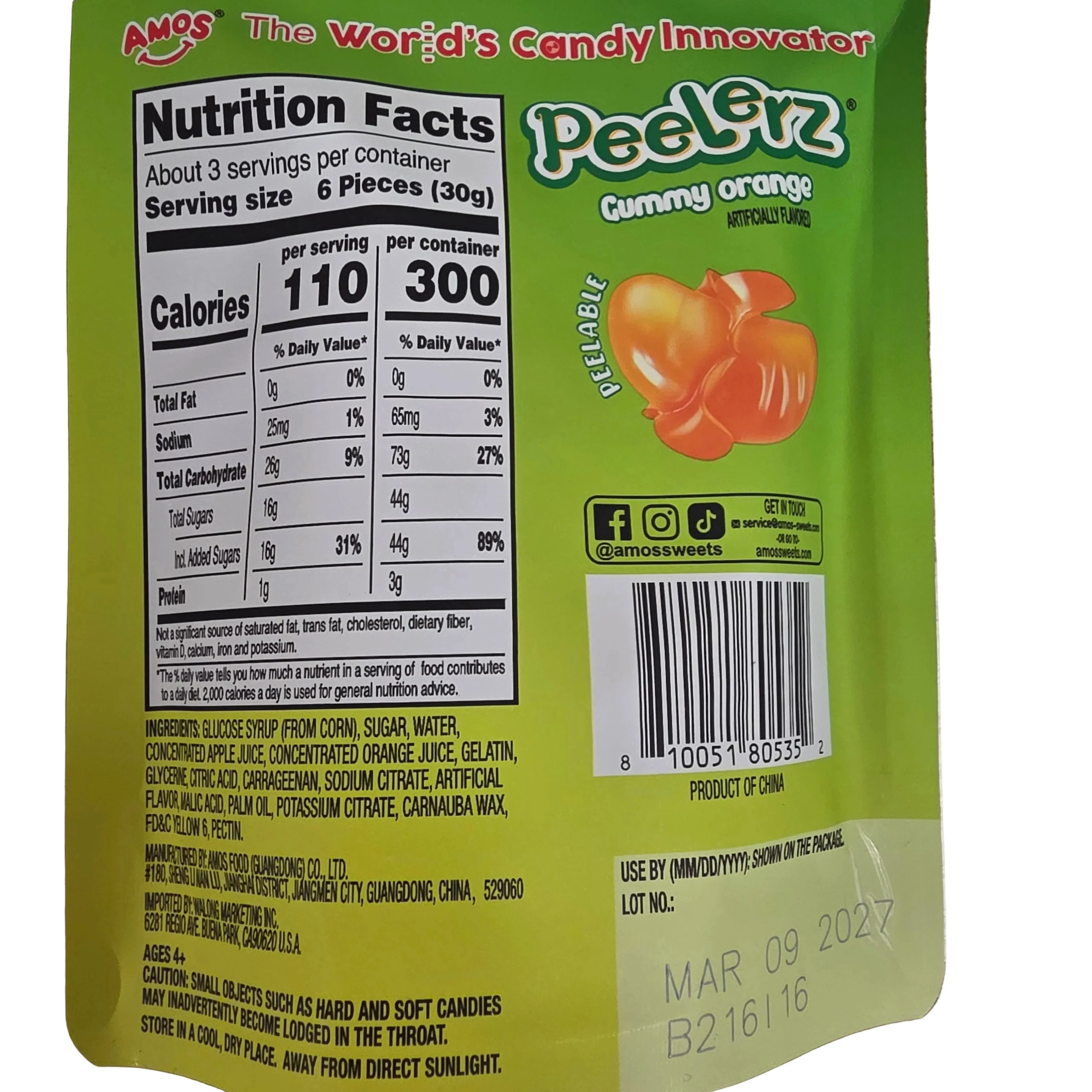 Amoz Peelerz Gummy Orange 85 g - Image 2