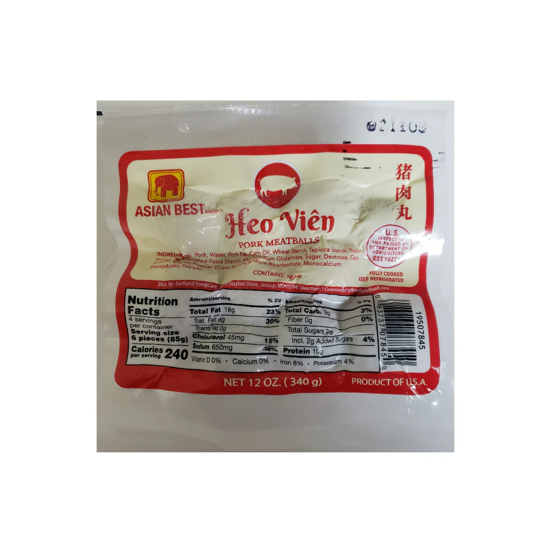 Asian Best Pork Meatballs 12 Oz Frozen