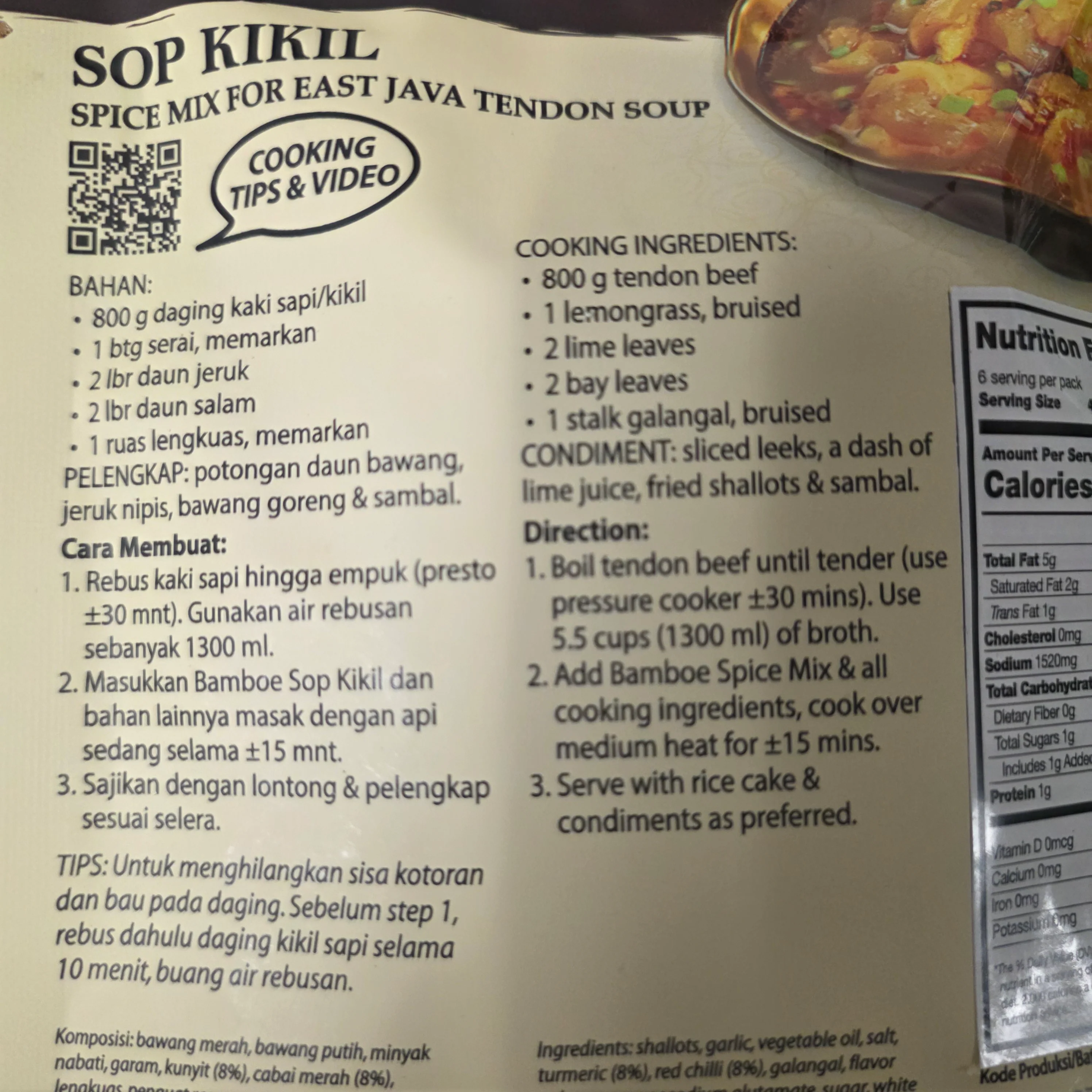 Bamboe Premium Sop Kikil 4.4Oz - Image 2