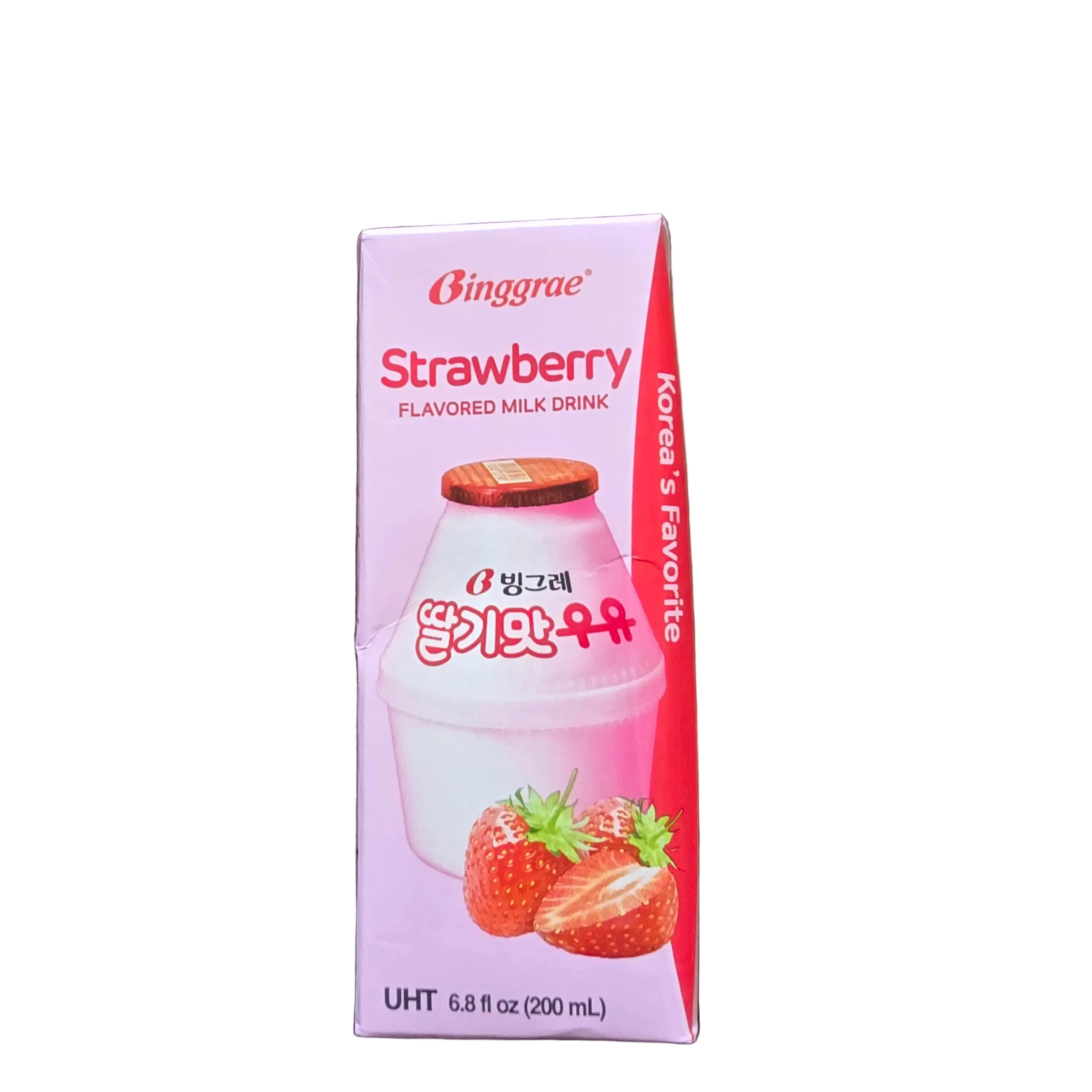 Binggrae Strawberry Flavored Milk Drink 6.8 fl.oz (200 ml)