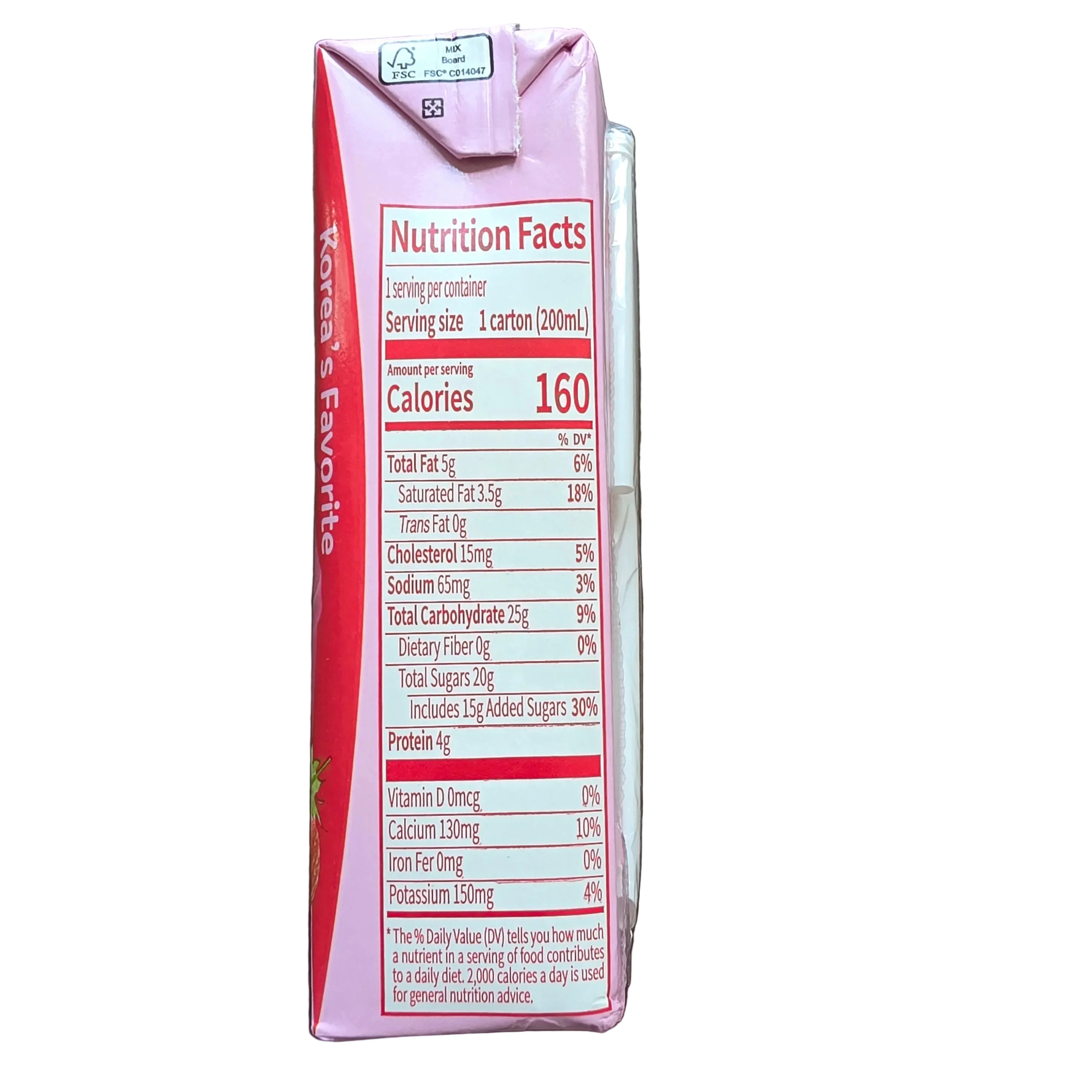 Binggrae Strawberry Flavored Milk Drink 6.8 fl.oz (200 ml) - Image 2