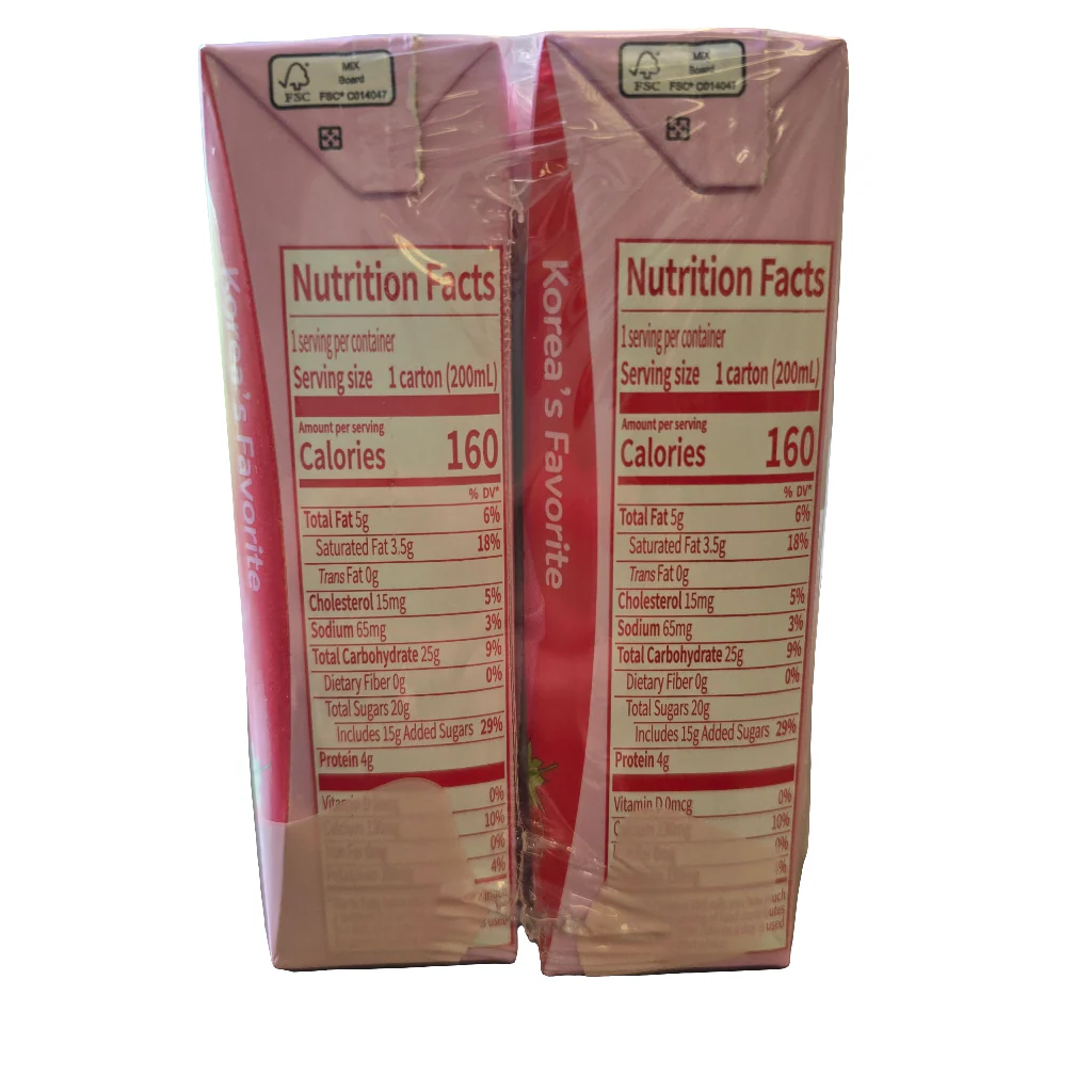 Binggrae Strawberry Flavored Milk Drink (6x 6.8 fl.oz (200 ml) - Image 2