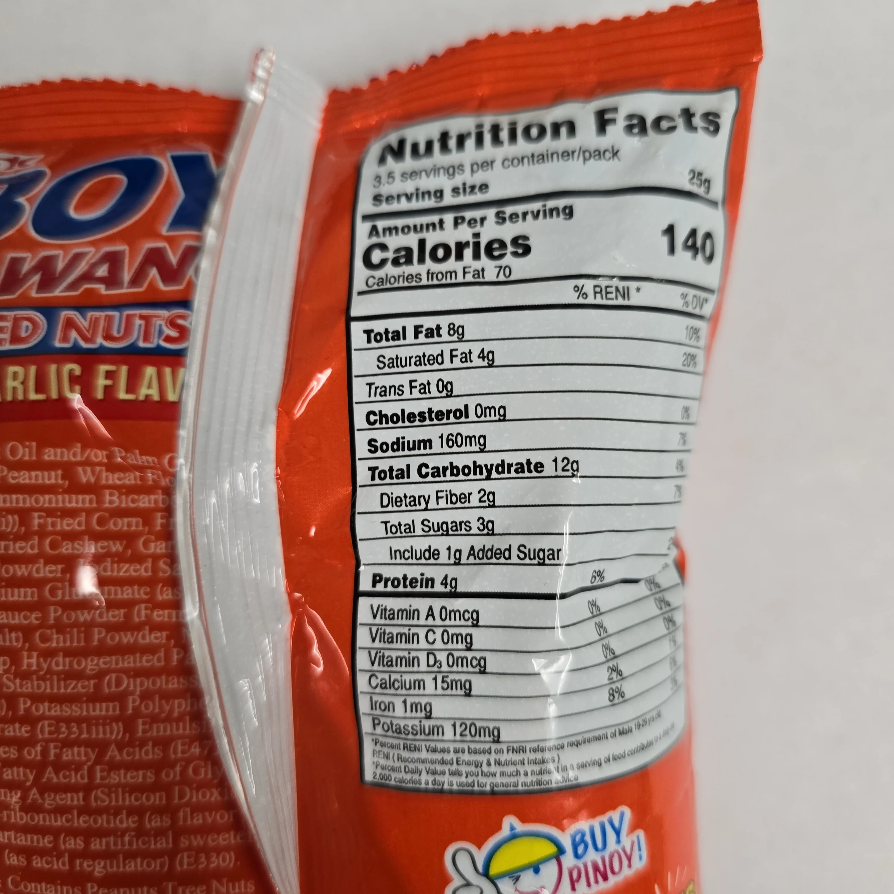 Boy Bawang Mixed Nut Garlic Flavor 2.99 Oz (85 g) - Image 2