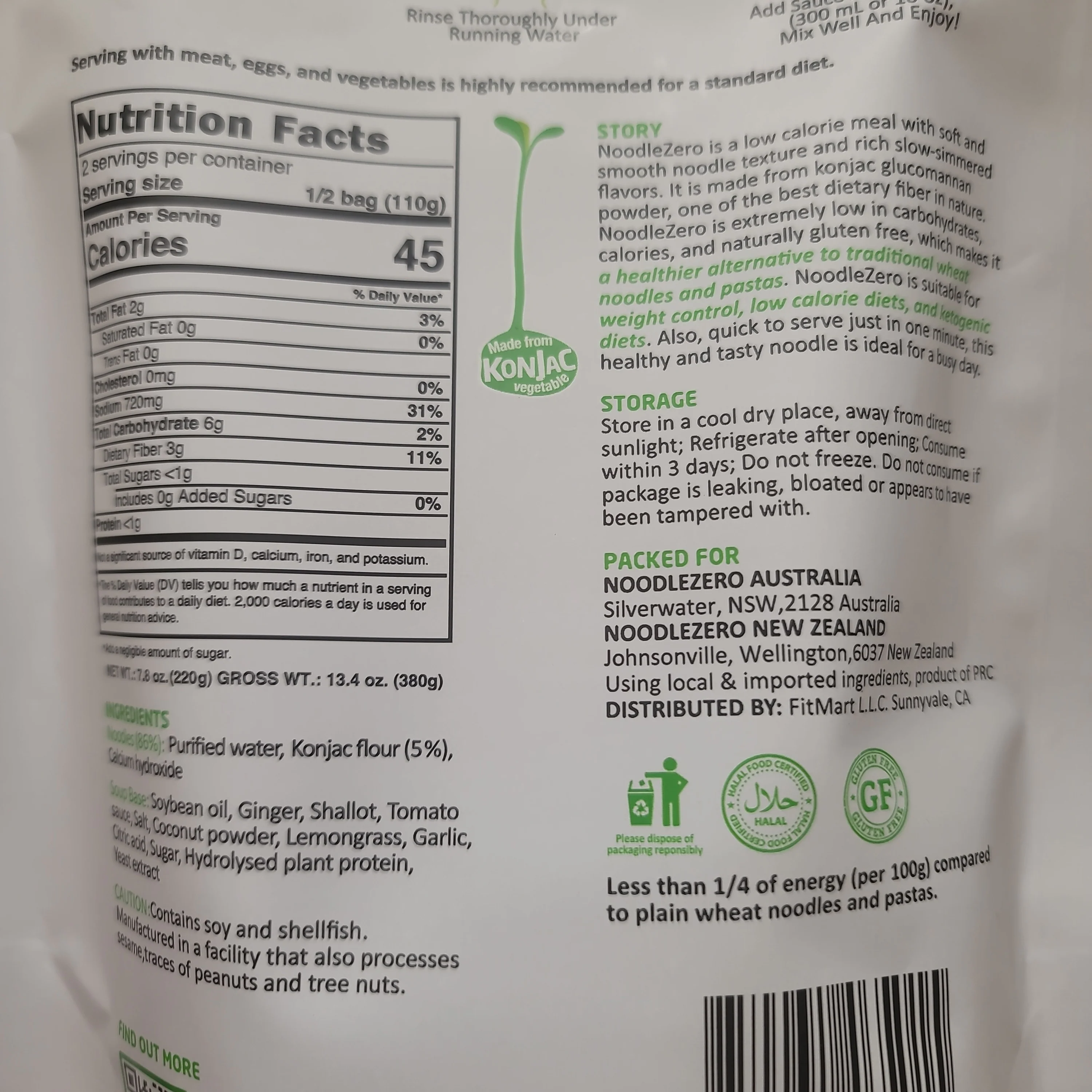 Caloless Low Calorie Konjac Noodle Tom Yum Flavor 13.4 Oz - Image 2