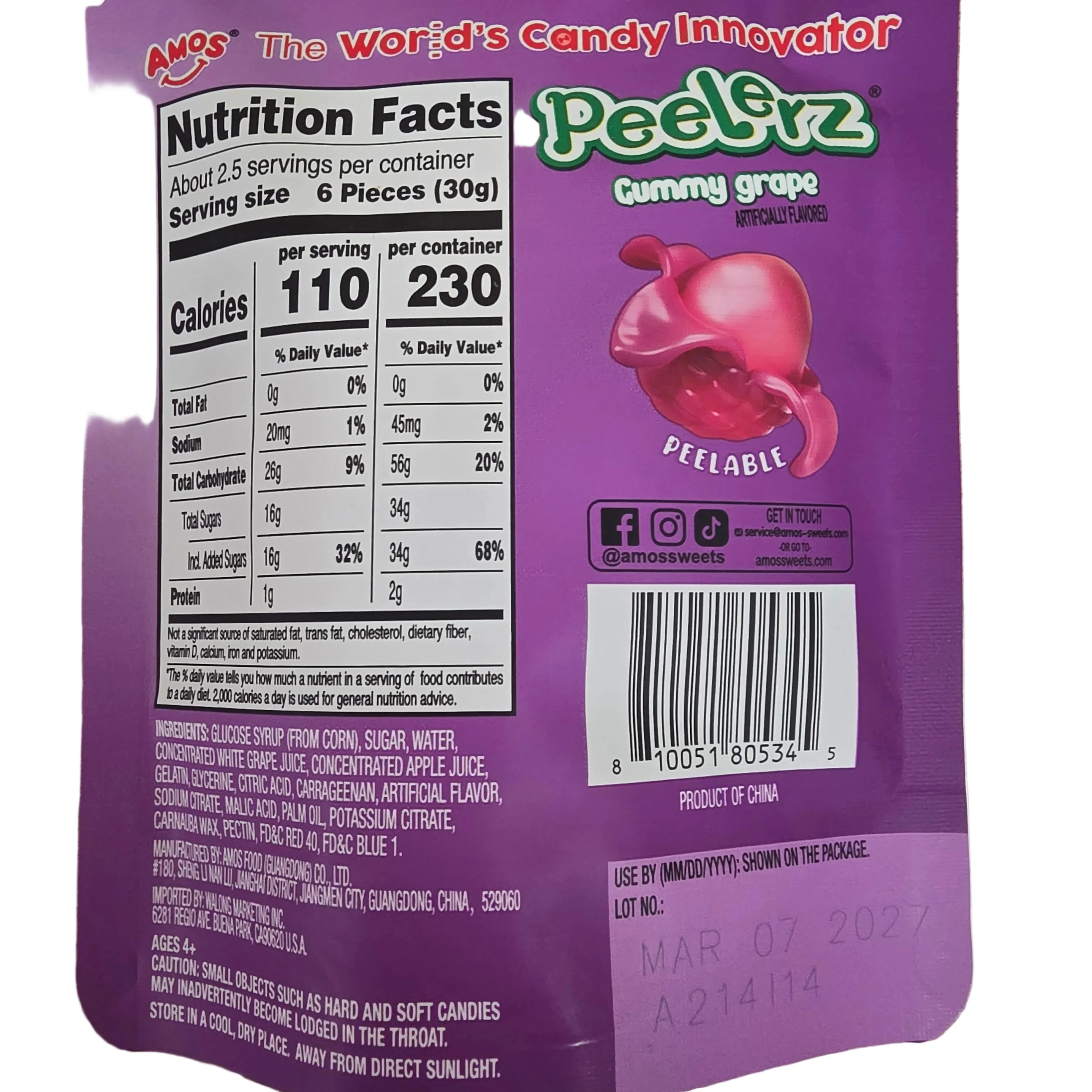 Amoz Peelerz Gummy Grape 85 g - Image 2