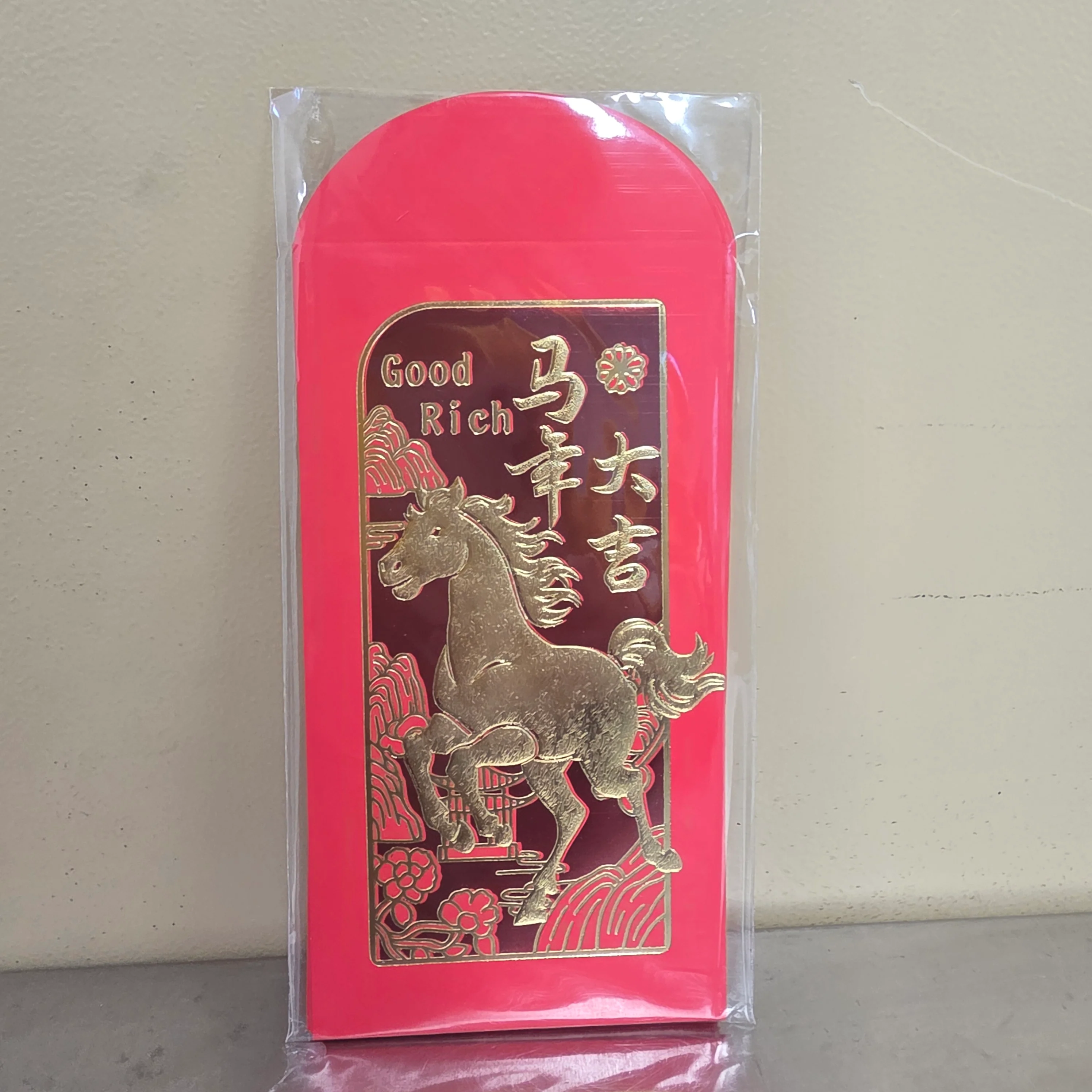 Angpao Long Envelope The Year of The Horse 2026 (6 pcs) Gold Red