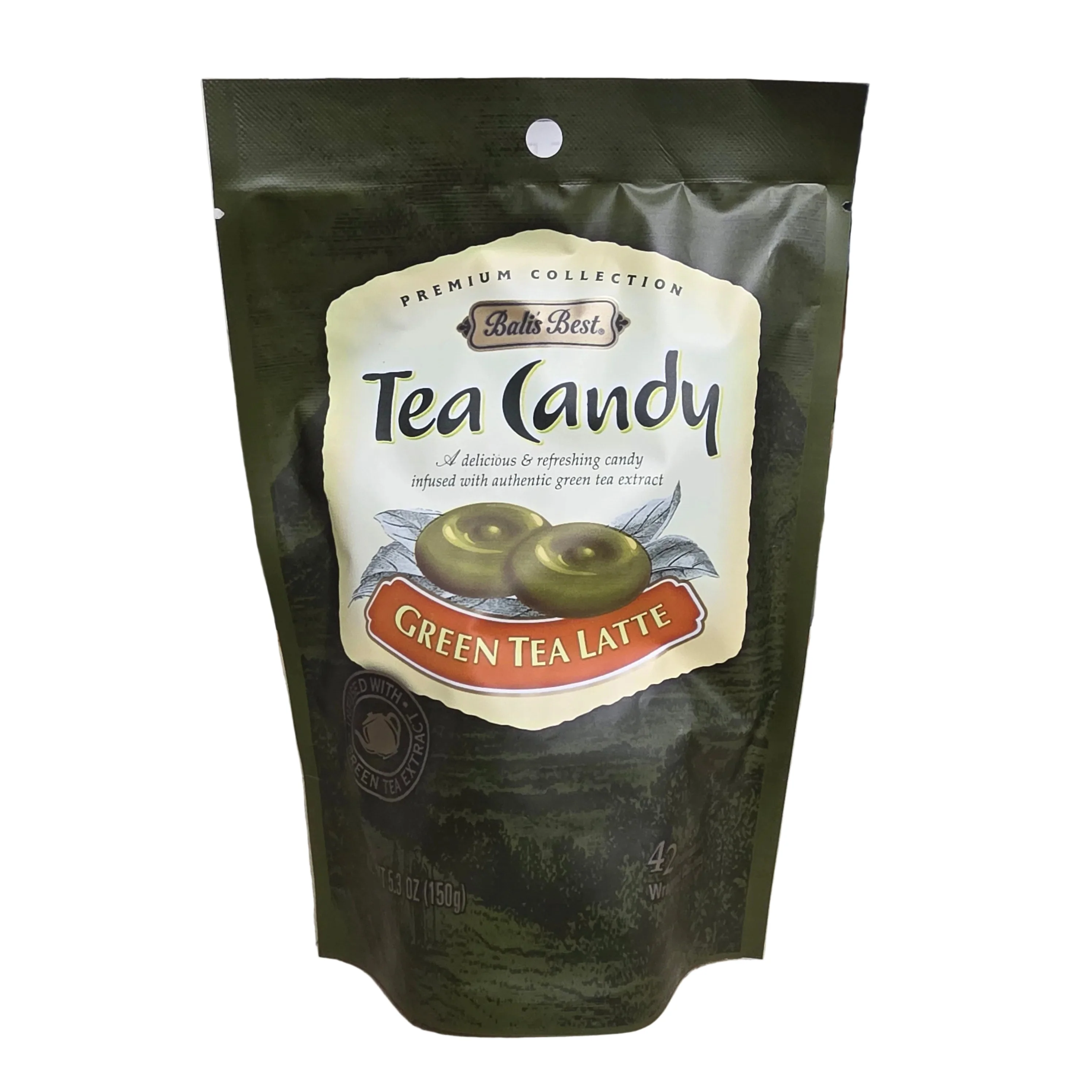 Bali's Best Tea Candy - Green Tea Latte 5.3 Oz (42 Individually Wrapped)