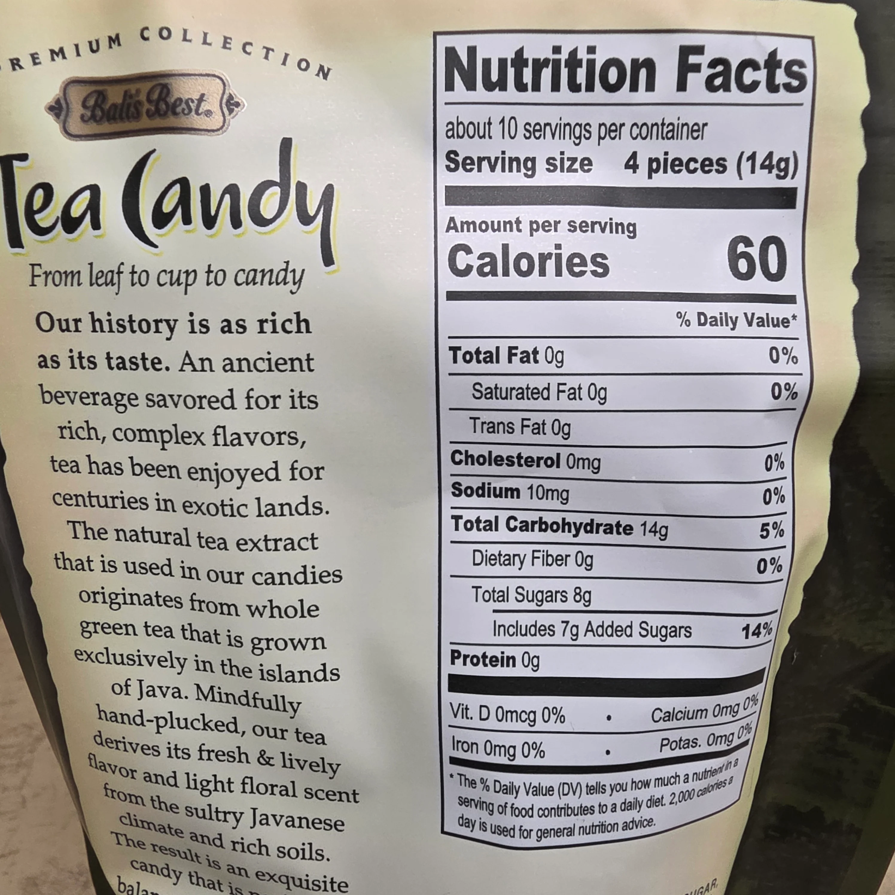 Bali's Best Tea Candy - Green Tea Latte 5.3 Oz (42 Individually Wrapped) - Image 2