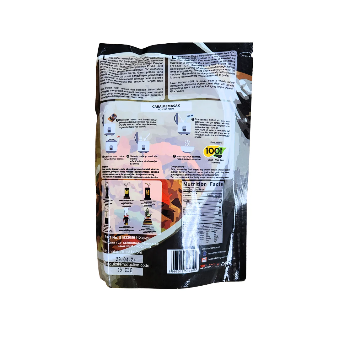 1001 Nasi Liwet Instant Rasa Jambal  250 g (3 Porsi) - Image 2