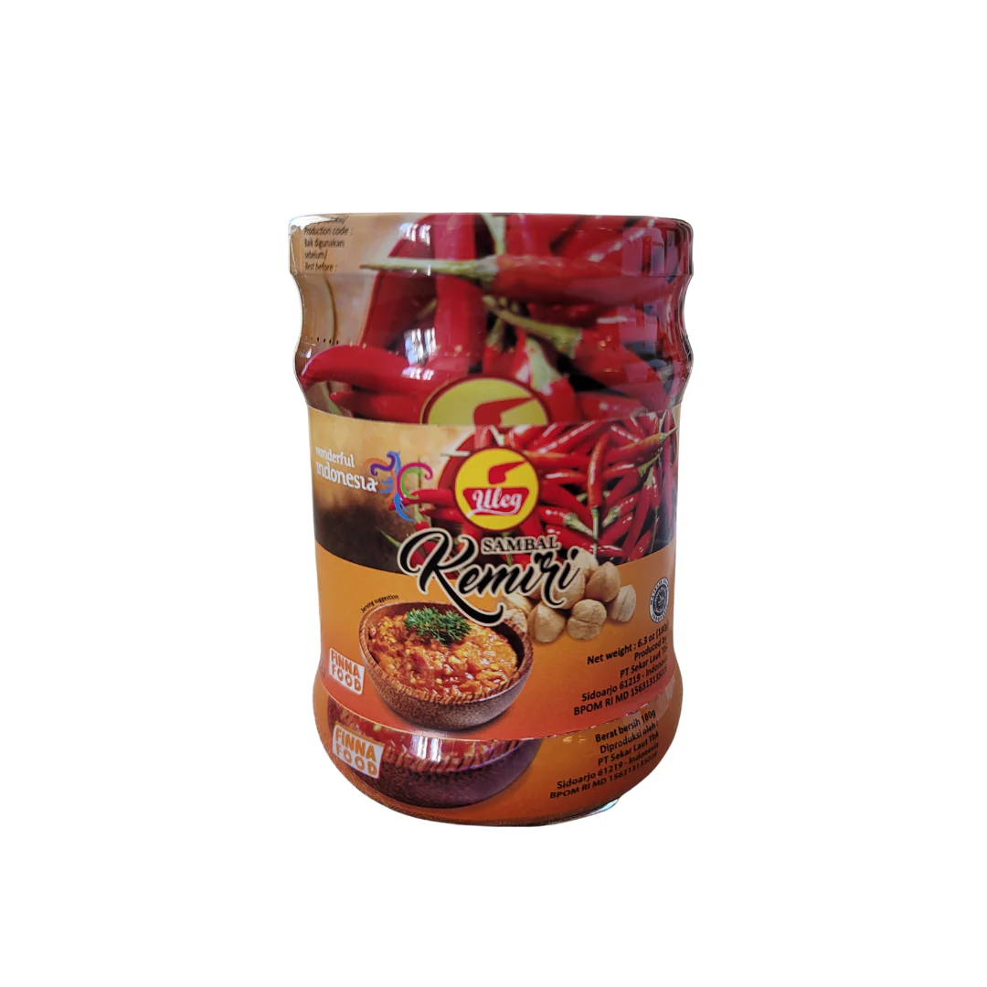 Finna Uleg Candlenut Chili Sauce (Sambal Kemiri) Jar 6.7 Oz