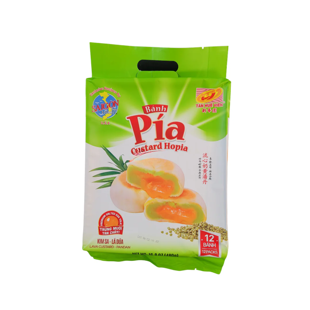 Hopia Cake Banh Pia Lava Custard Pandan 12 Counts (480 g)