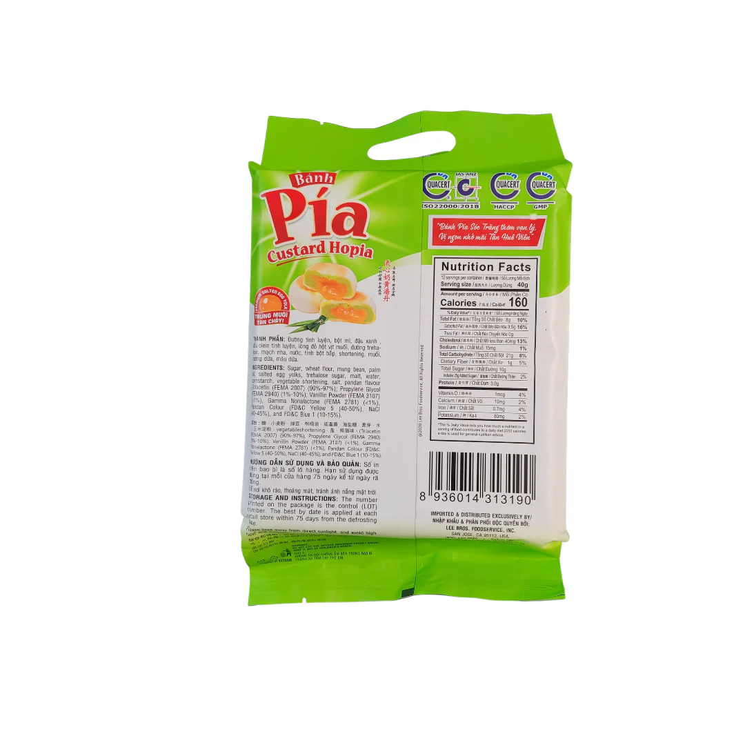 Hopia Cake Banh Pia Lava Custard Pandan 12 Counts (480 g) - Image 2
