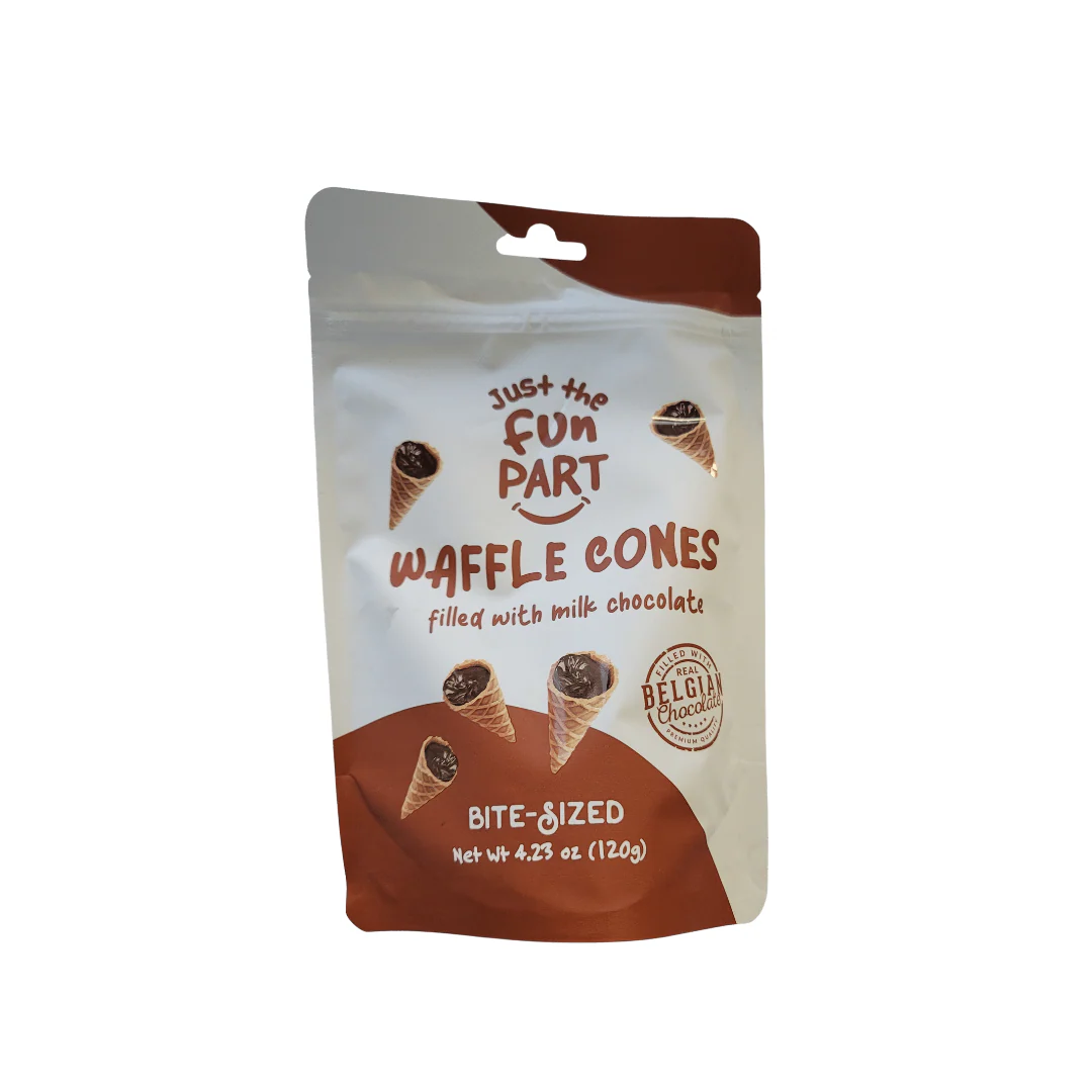 Just The Fun Milk Chocolate Waffle Cones 4.23 Oz
