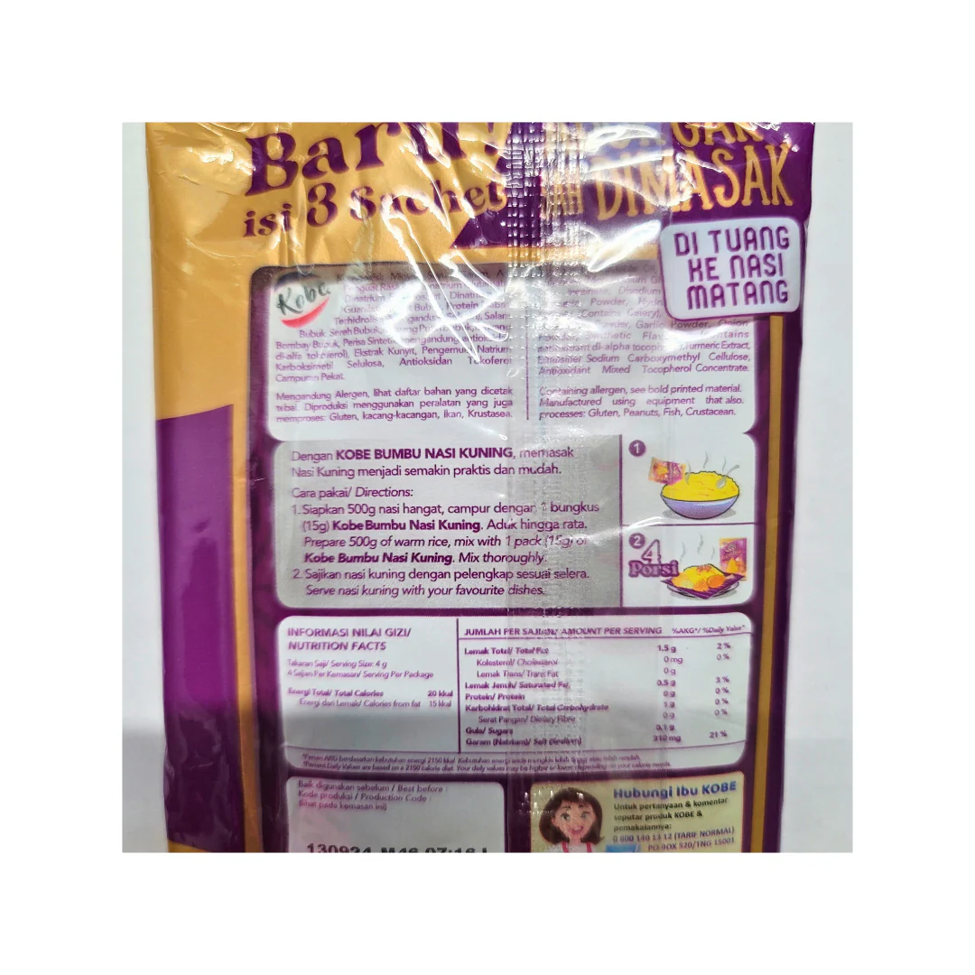 Kobe Bumbu Aduk Nasi Kuning (3x15 g) - Image 2
