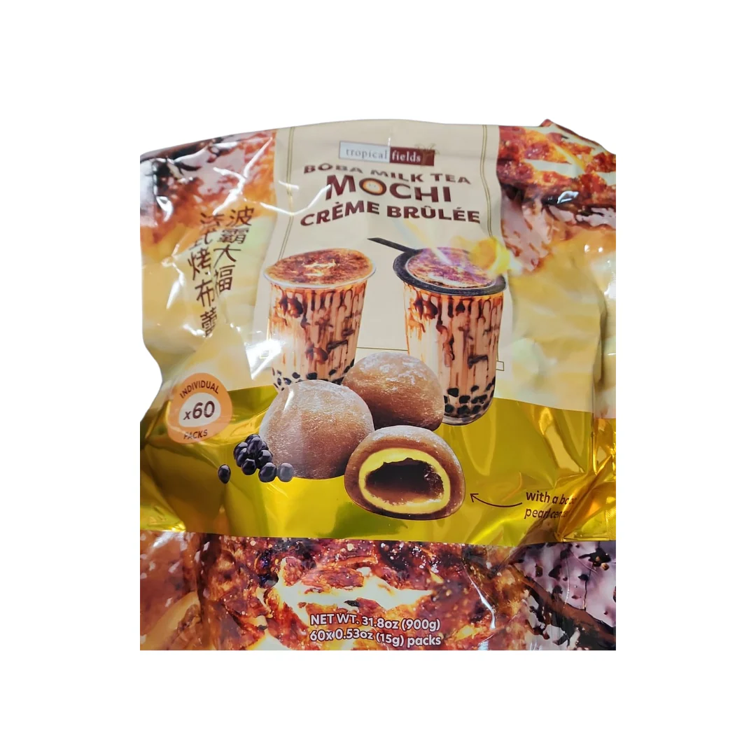 Tropical Field Boba Milk Tea Mochi Creme Brulle 60 Counts - 900 gram