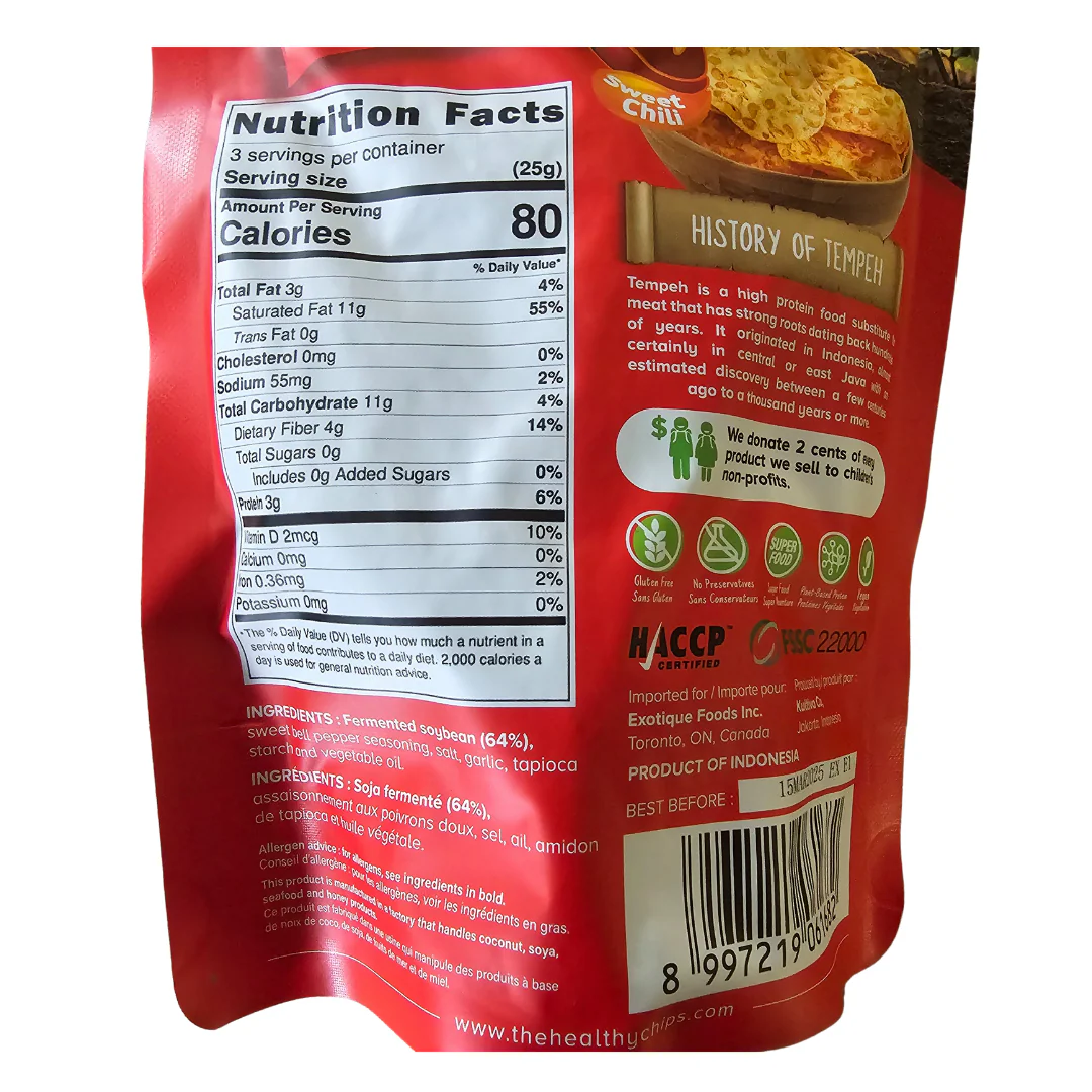 WOH Tempeh Chips Sweet Chili 70 g (2.5 Oz) - Image 2