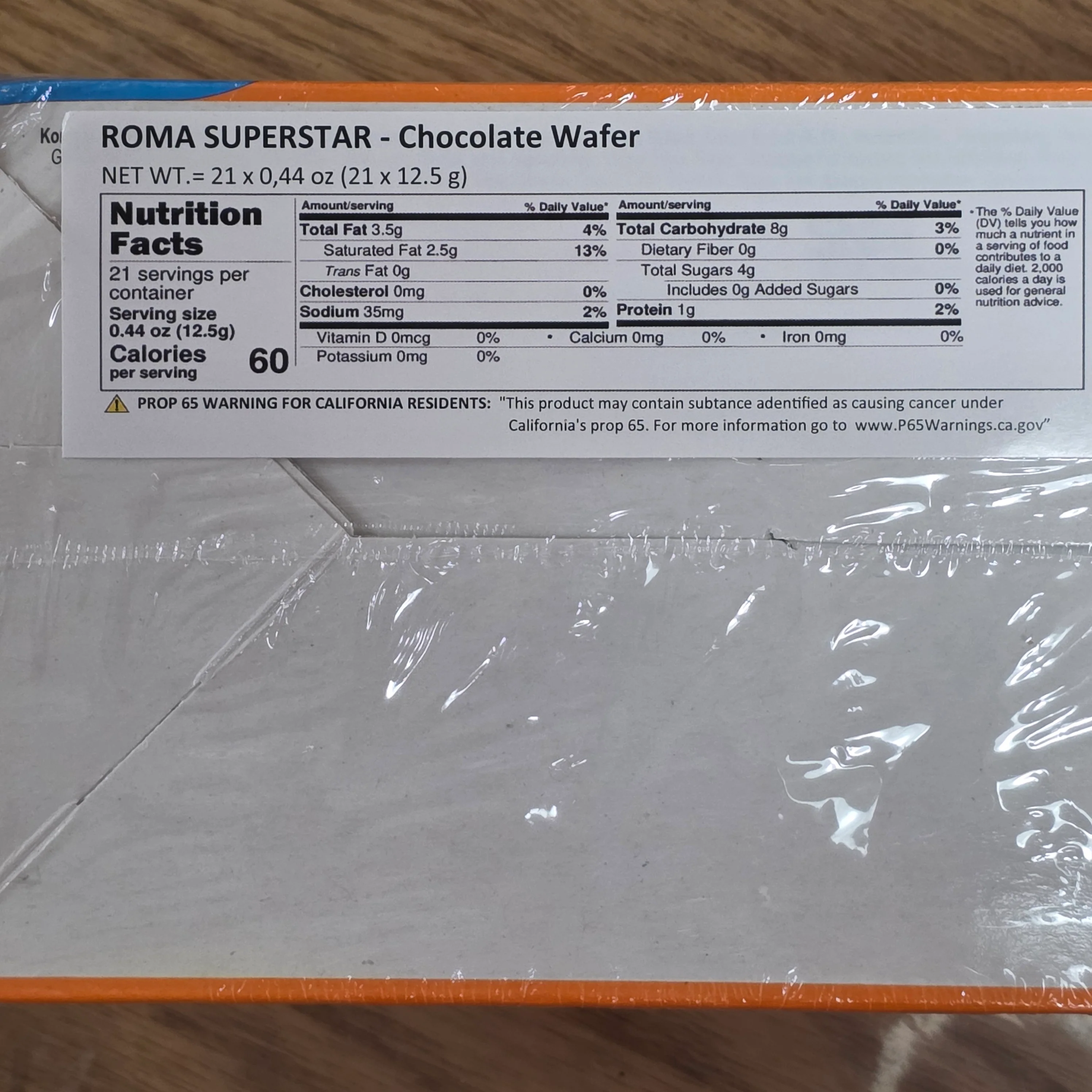 Superstar Chocolate Wafer 1 Box (20x0.56 oz) - Image 2