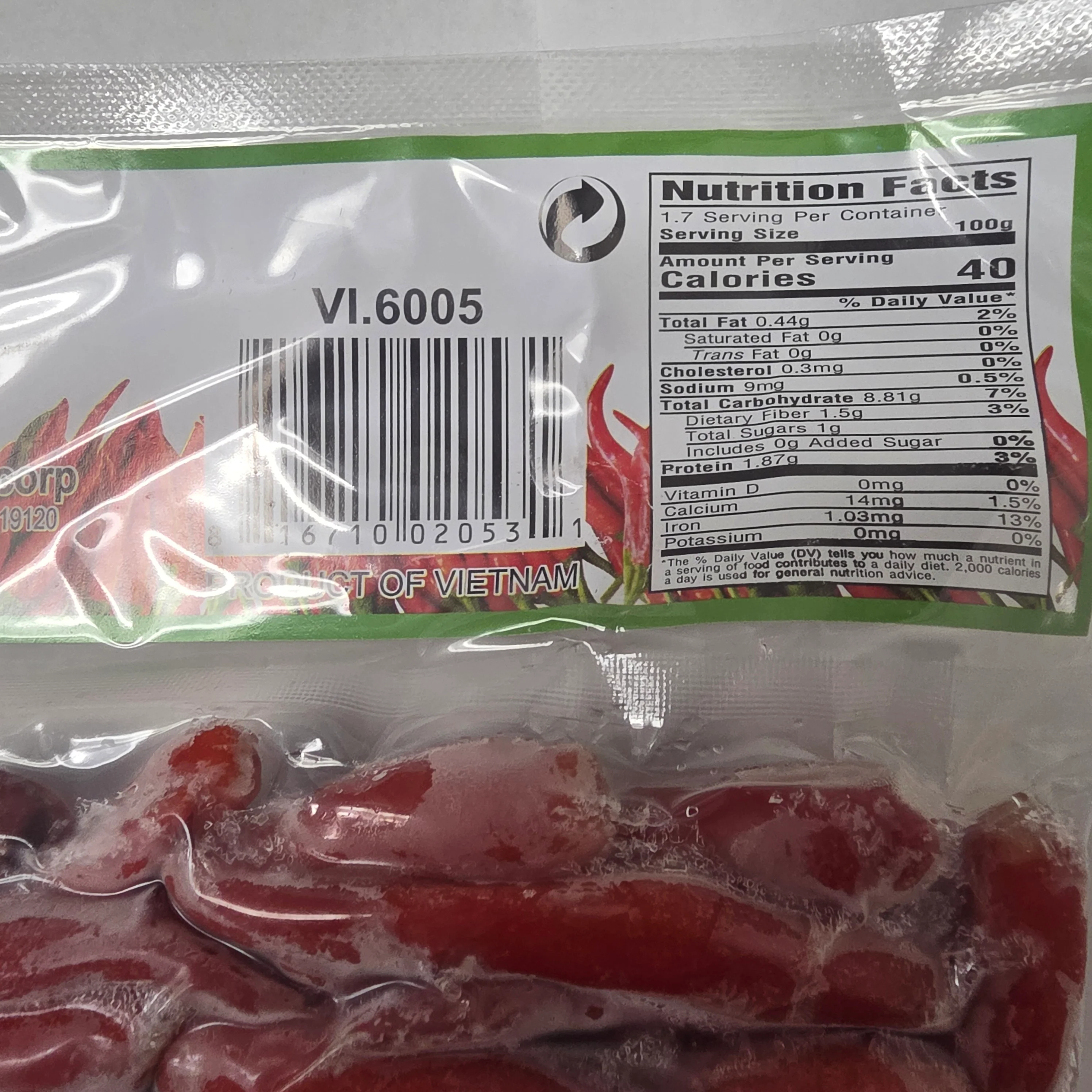 Golden Owl Frozen Fresh Small Red Chili (bag) 7 Oz - Image 2