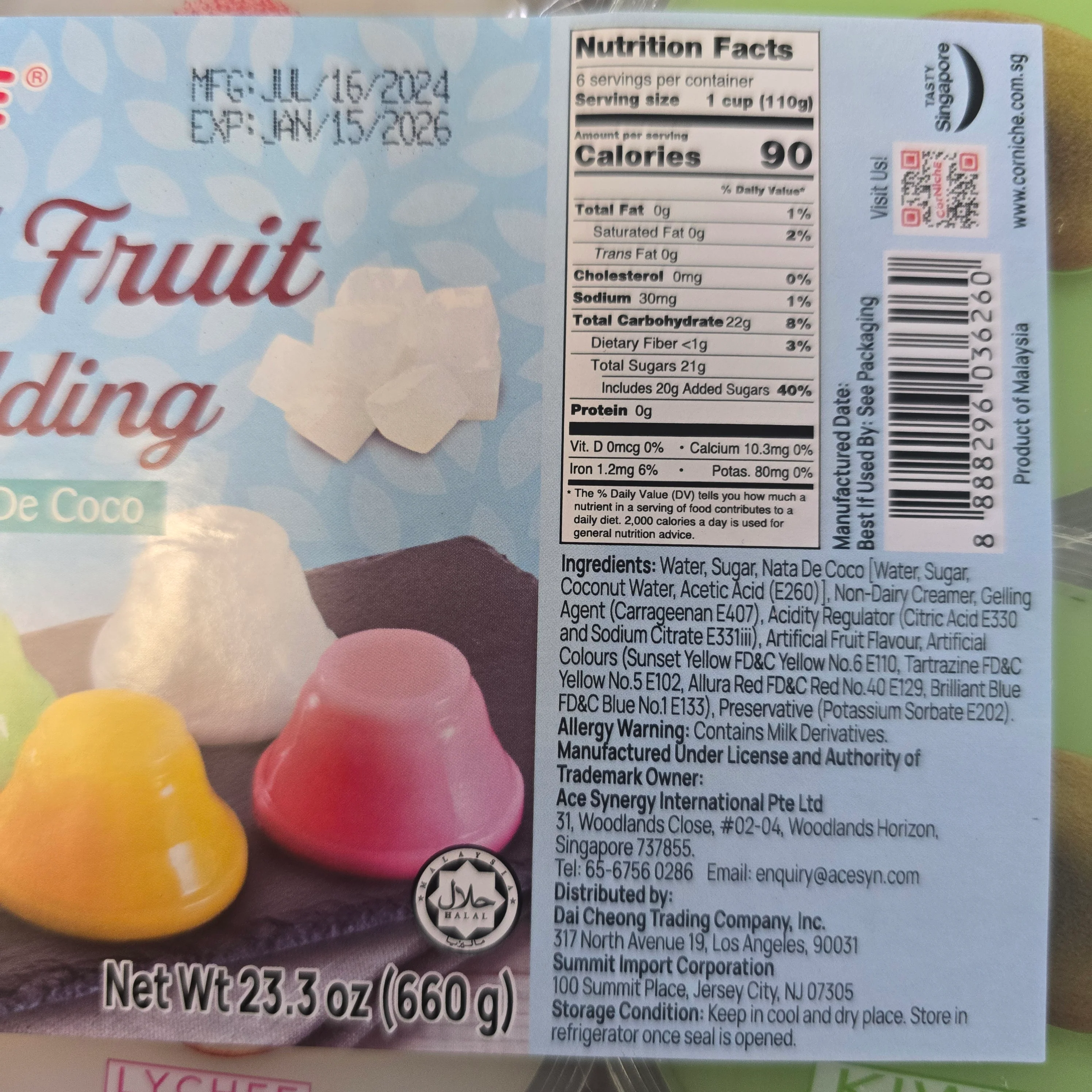 Corniche Mixed Fruit Flavor Pudding 6 pcs Mango Lychee Kiwi - Image 2
