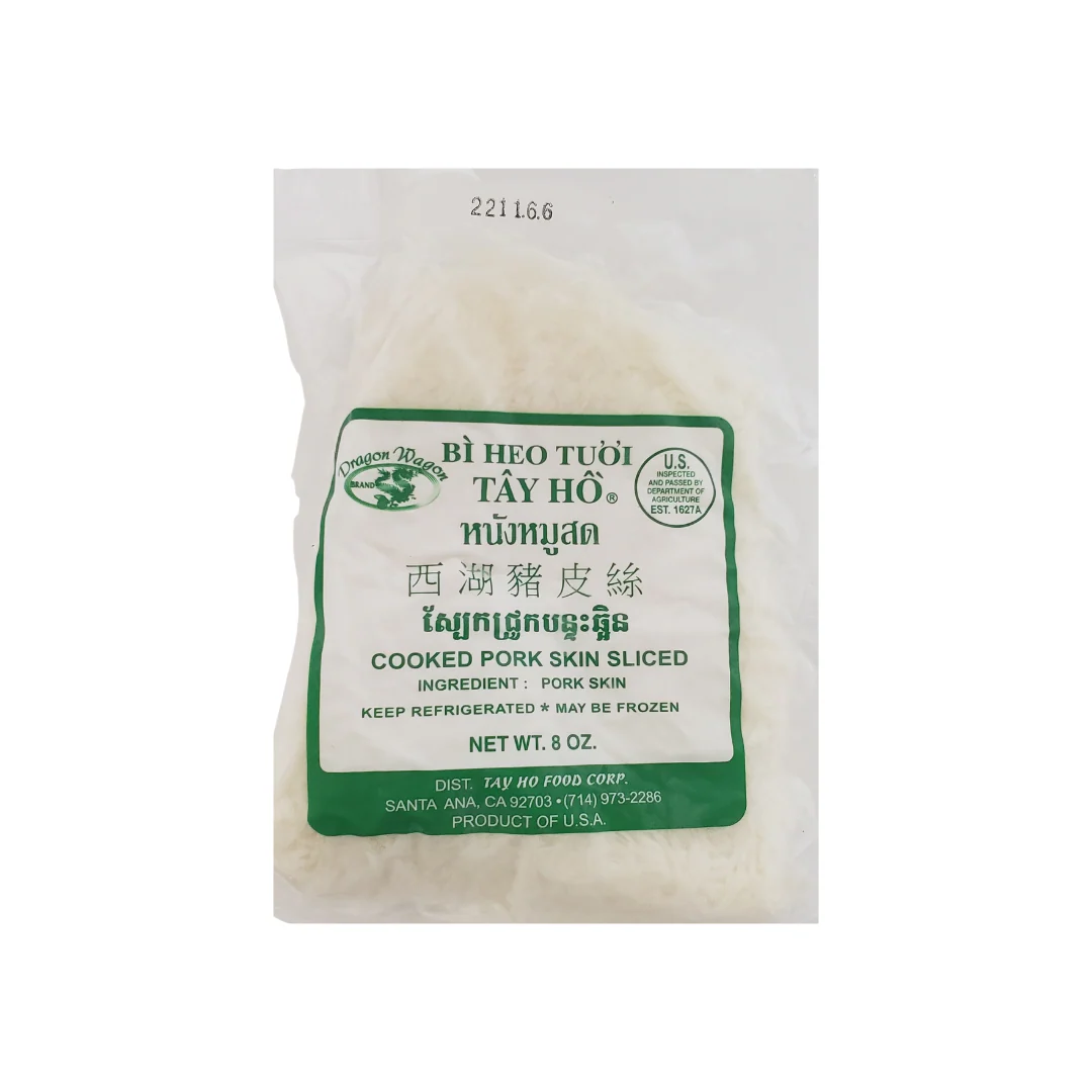 Dragon Wagon Cooked Sliced Pork Skin 8 Oz (Frozen)