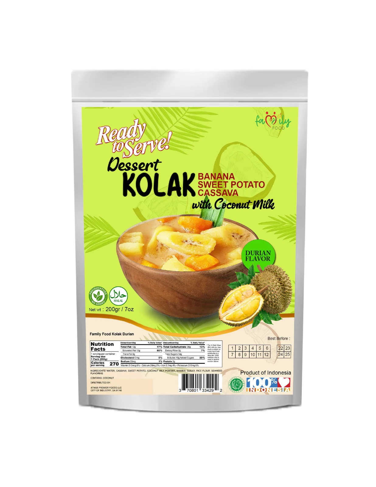 Family Food Kolak Durian Flavor 200 g (Ready to Eat Dessert)