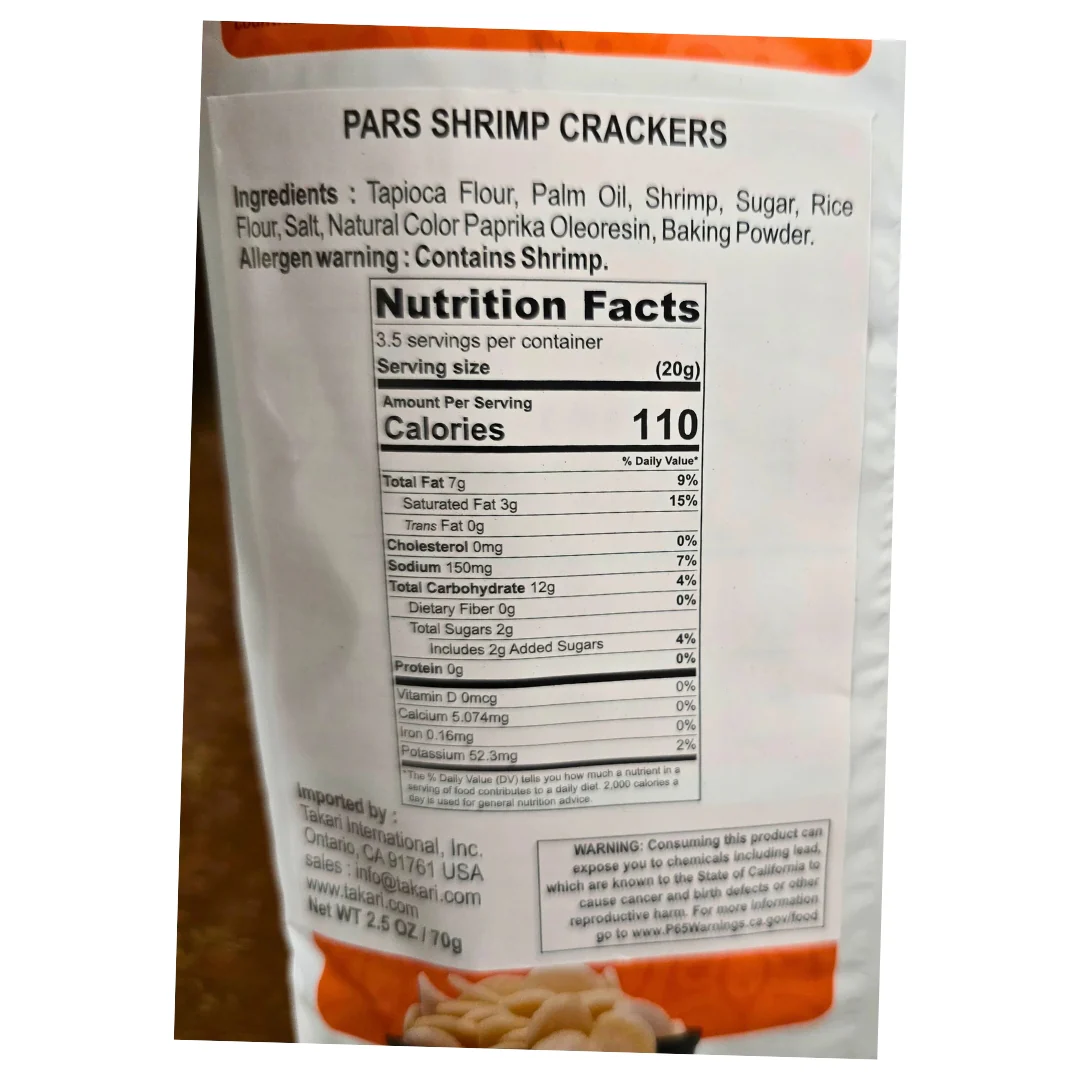 Finna PARS Shrimp Crackers Original 2.46 oz - Image 2