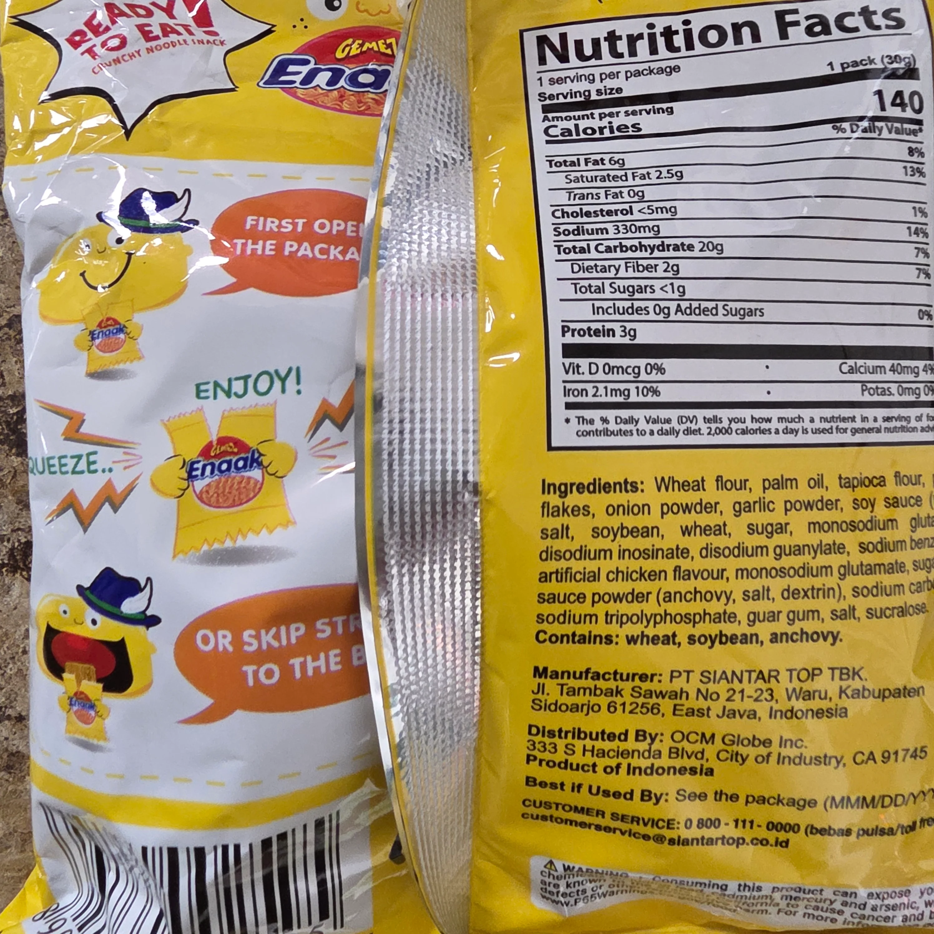 Gemez Enaak Mie Snack Crunchy Noodle Chicken Flavor 30 g - Image 2