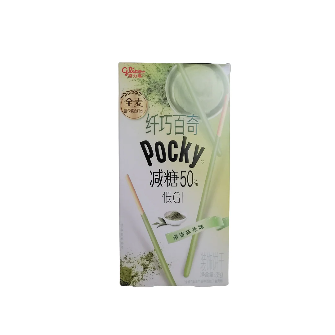Glico Japanese Fragrant Matcha Pocky Cookie Sticks 1.23oz Less Sugar