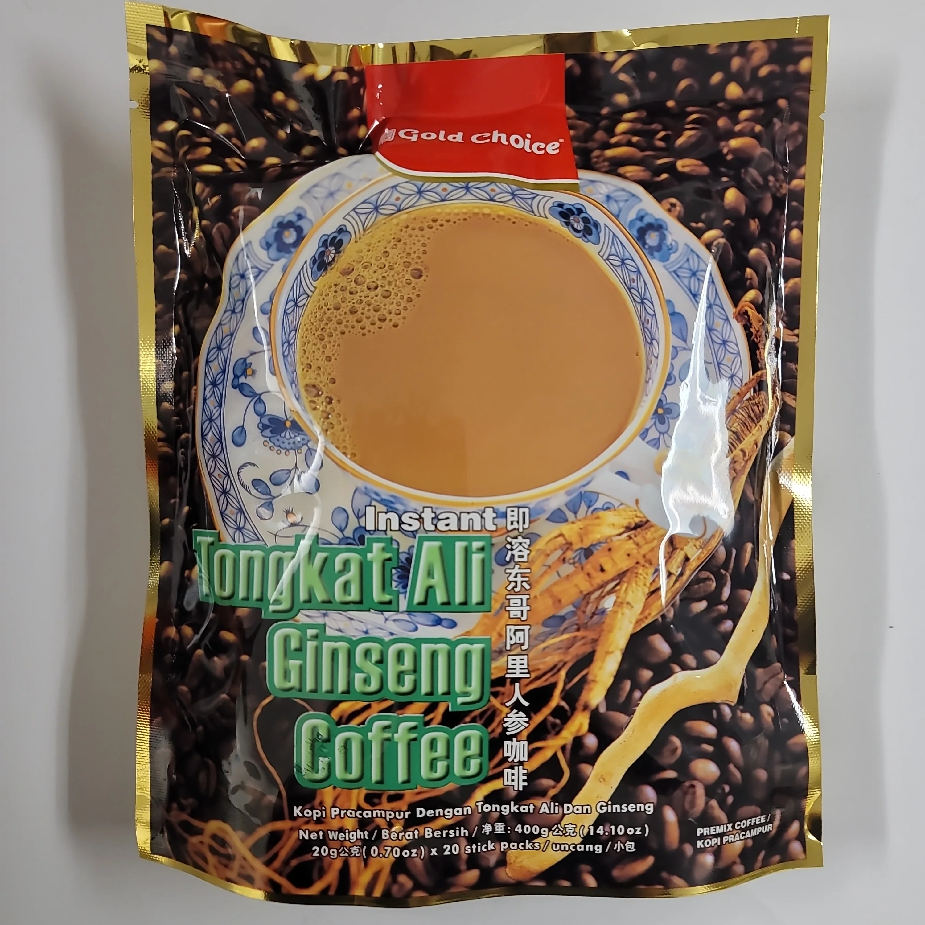 Gold Choice Tongkat Ali Ginseng Coffee 20 x 20 g (0.70 oz)