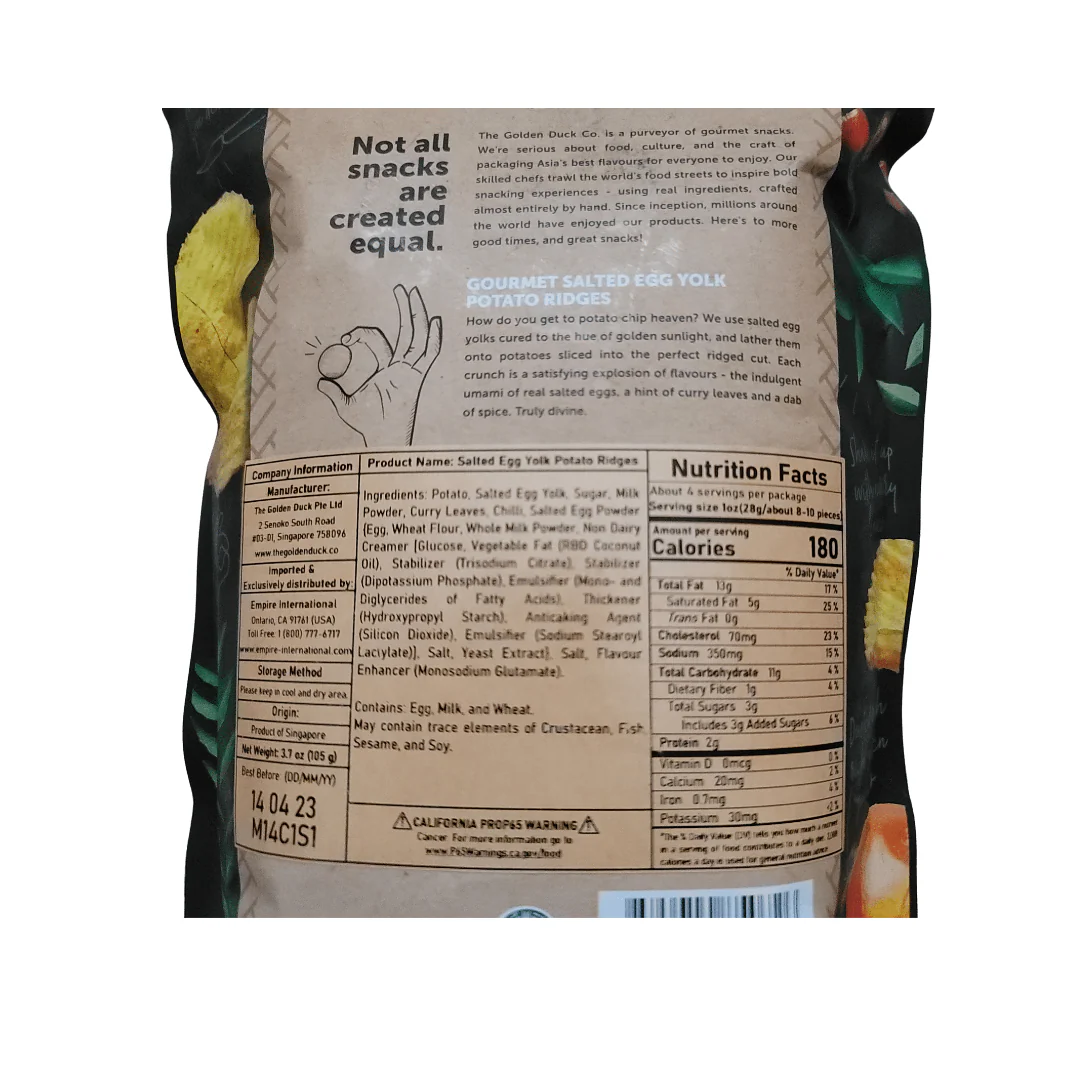 Golden Duck Salted Egg Yolk Potato Ridges 105 g - Image 2