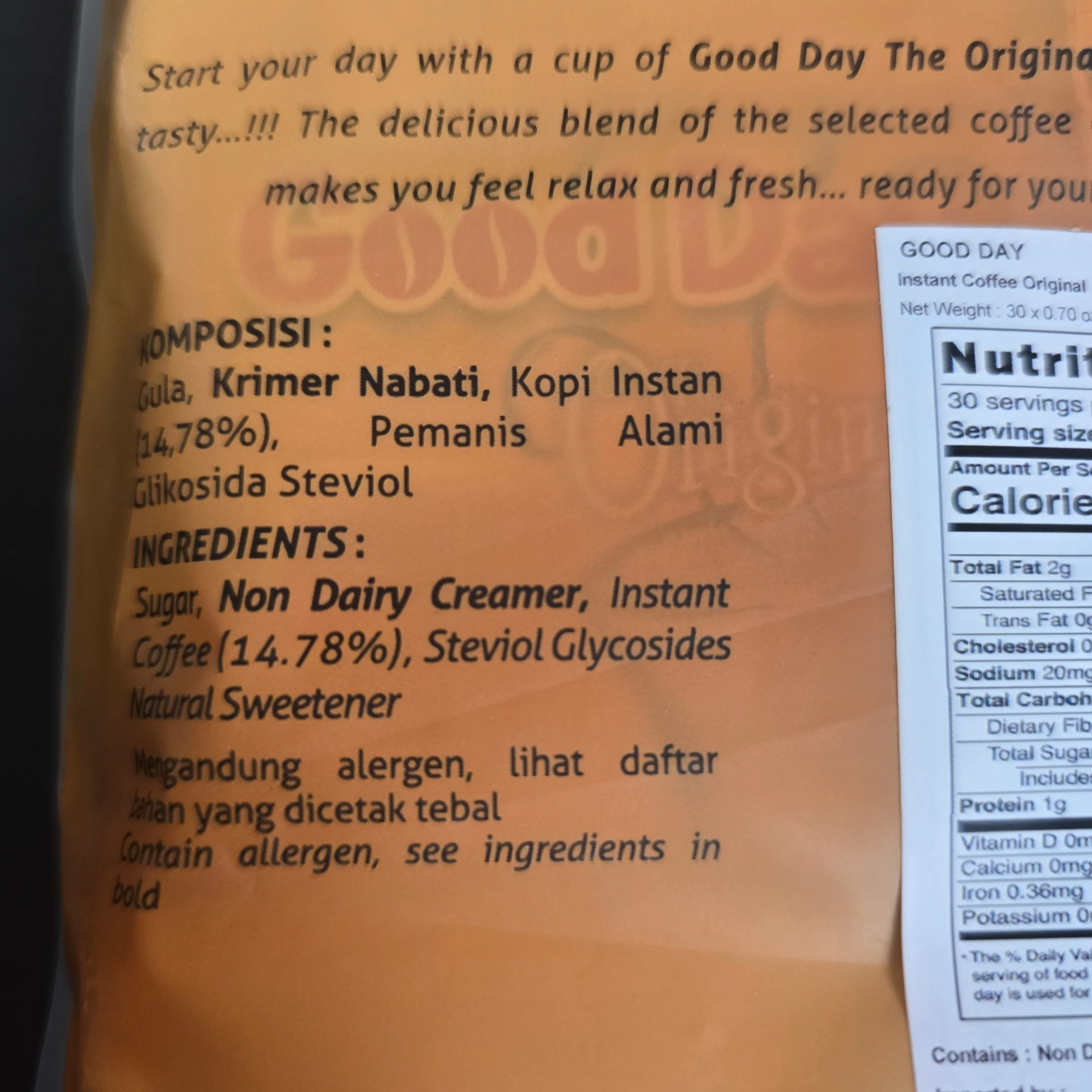 # Good Day - Original  Instant Coffee (30x20g) - Image 2