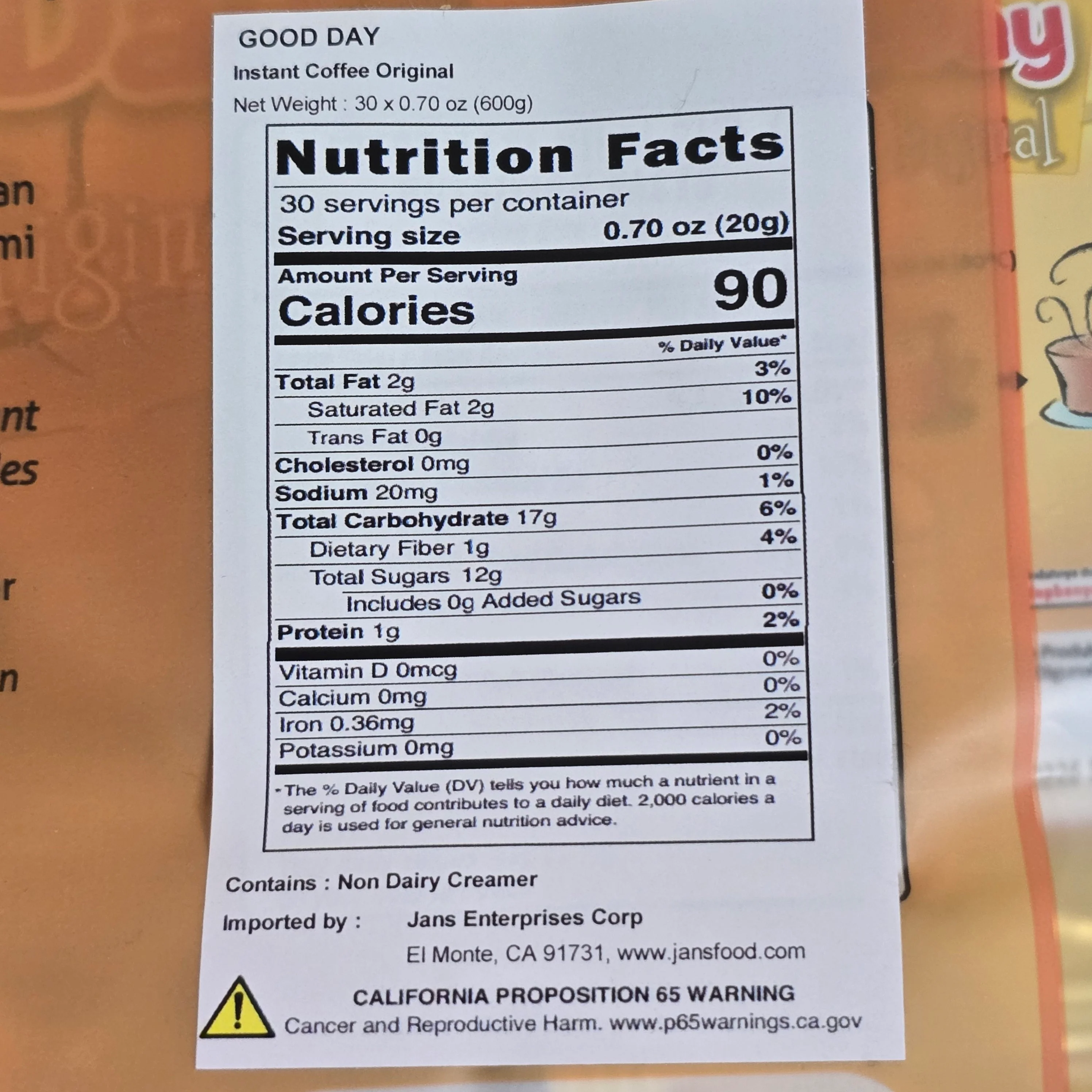 # Good Day - Original  Instant Coffee (30x20g) - Image 3