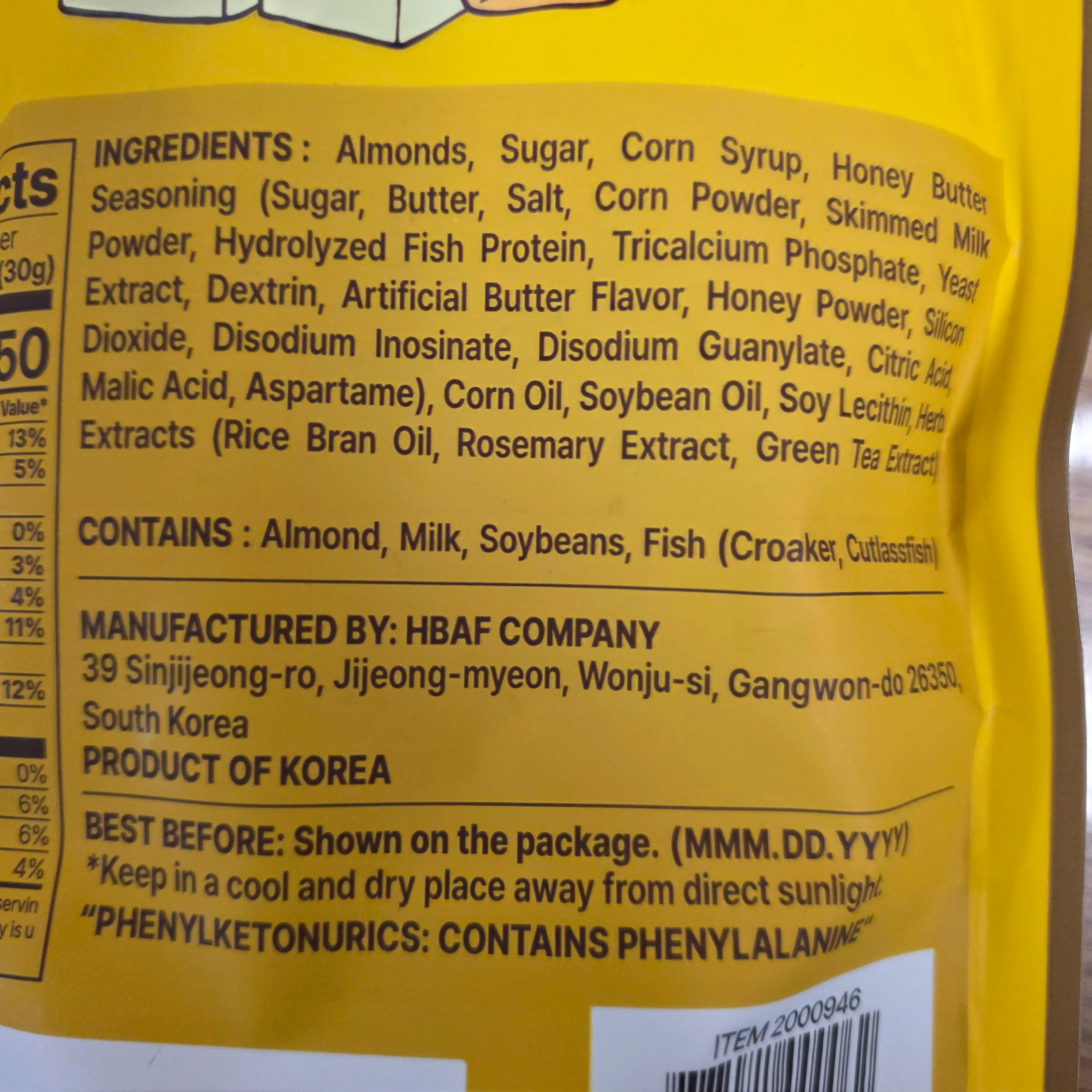 HBAF Honey Butter Almond 17.64 Oz (500 g) - Image 3