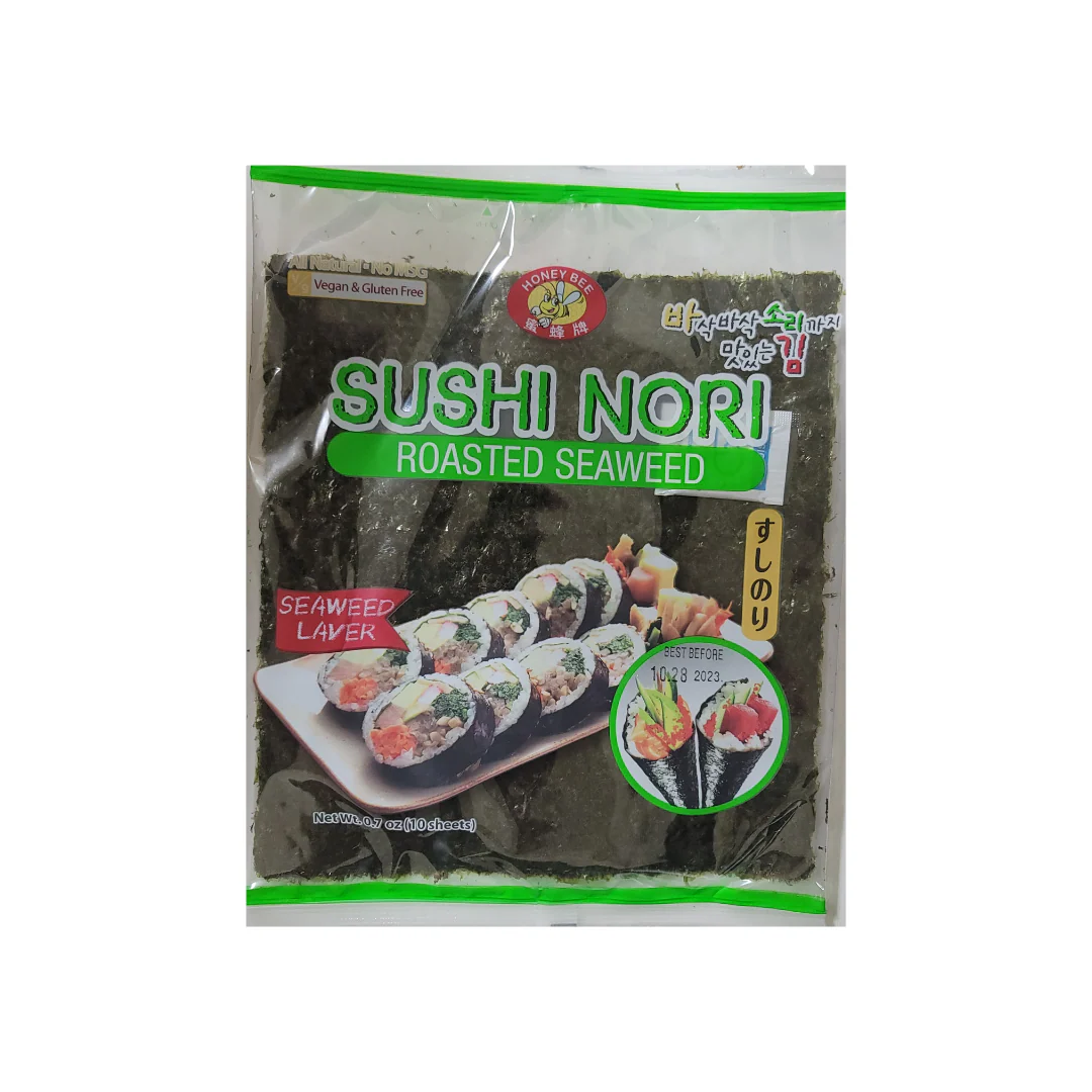 Honey Bee Roasted Seaweed Sushi Nori 10 sheets 0.7 Oz