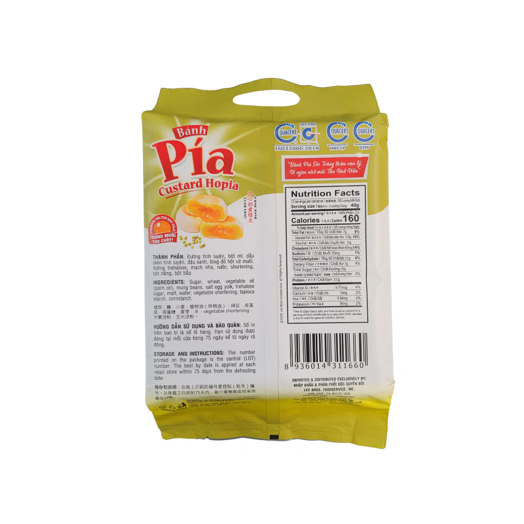 Hopia Cake Banh Pia Lava Custard Mungbean 12 Counts (480 g) - Image 2