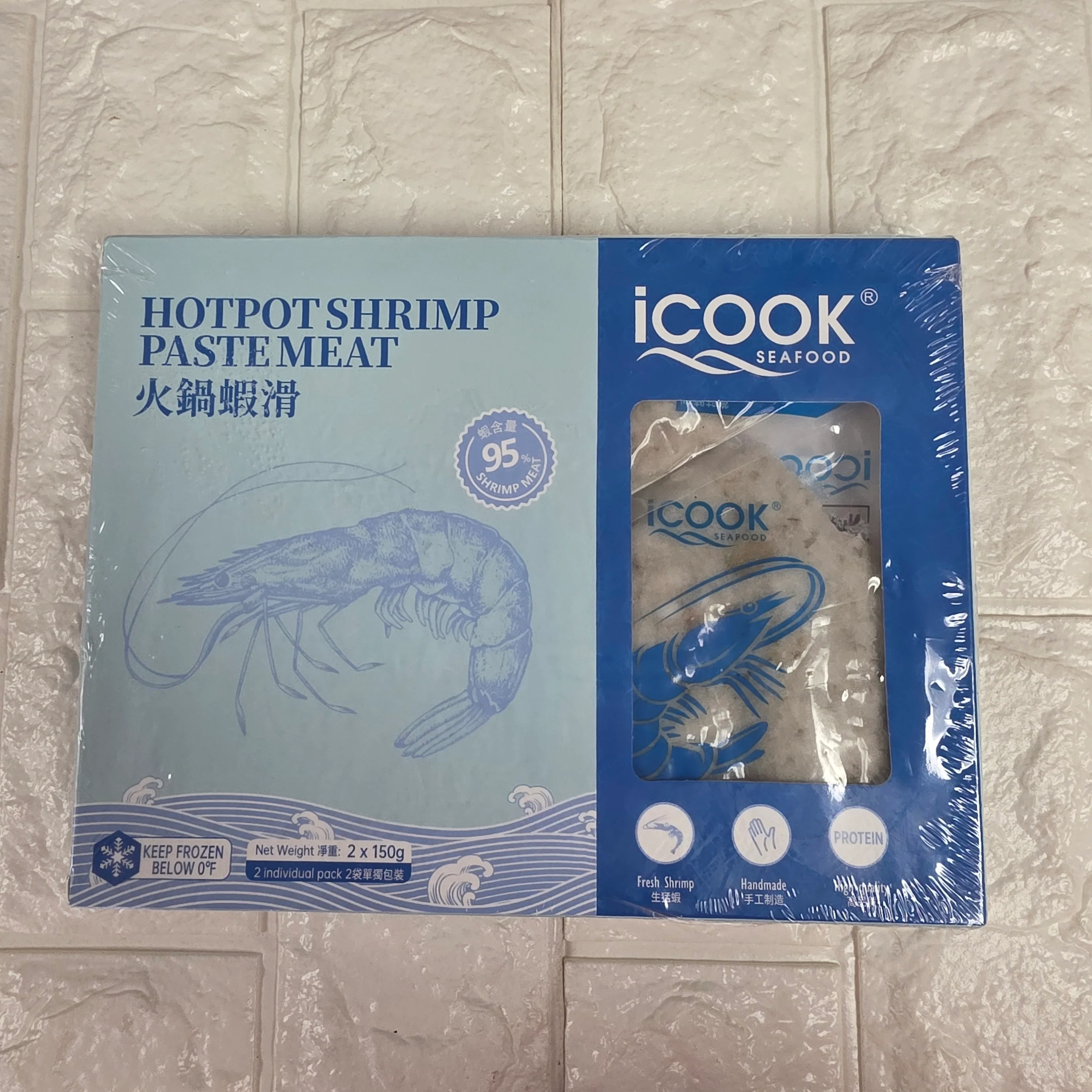 Icook Hotpot Shrimp Paste Meat 2x150g Frozen