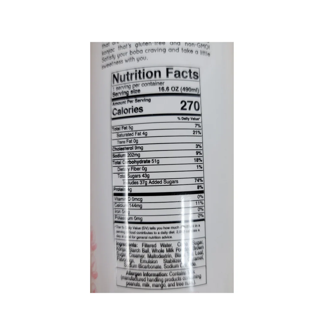 Jans Boba Milk Tea Brown Sugar Drink 16.6 Oz - Image 3