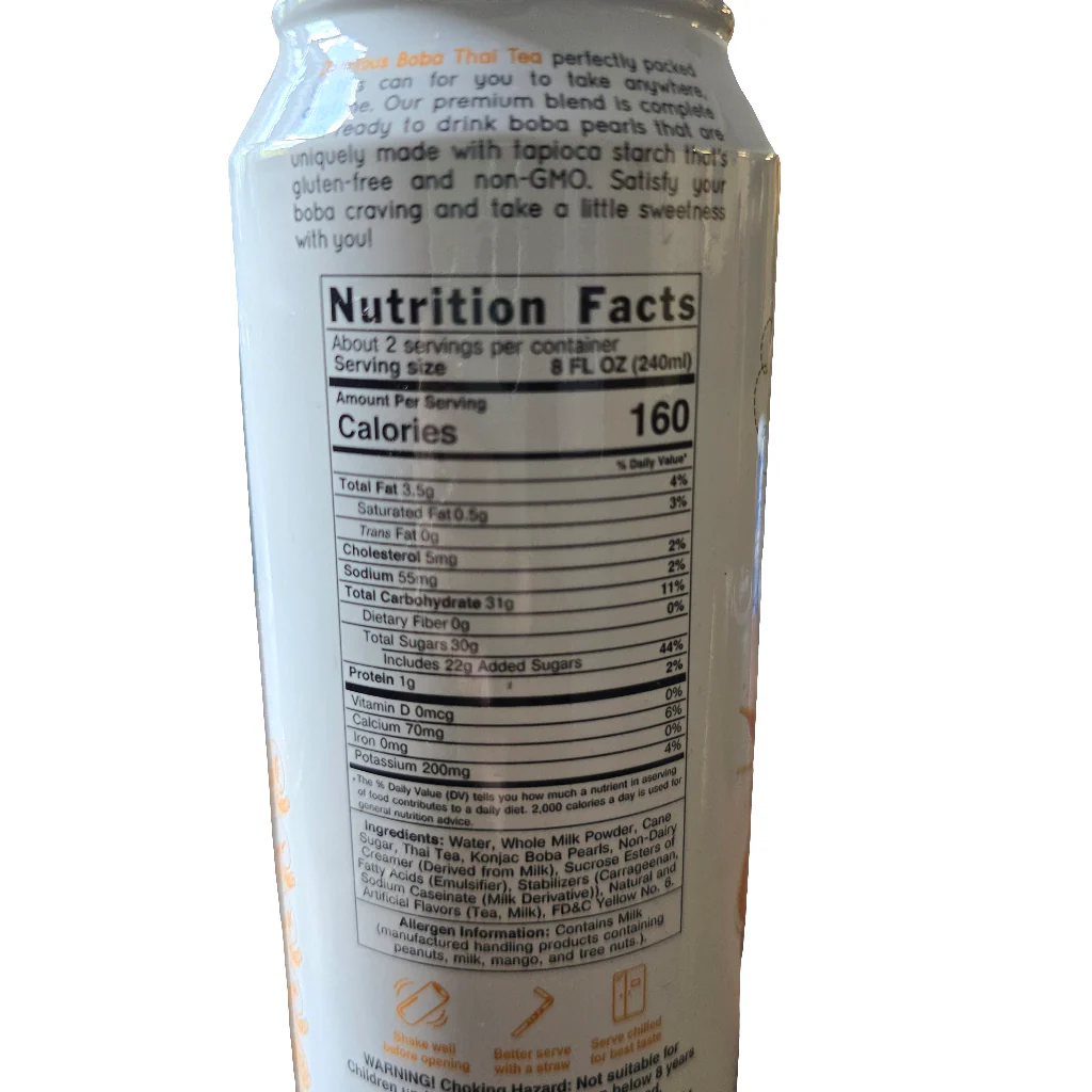 Jans Boba Thai Tea Drink 16.56 Oz - Image 2