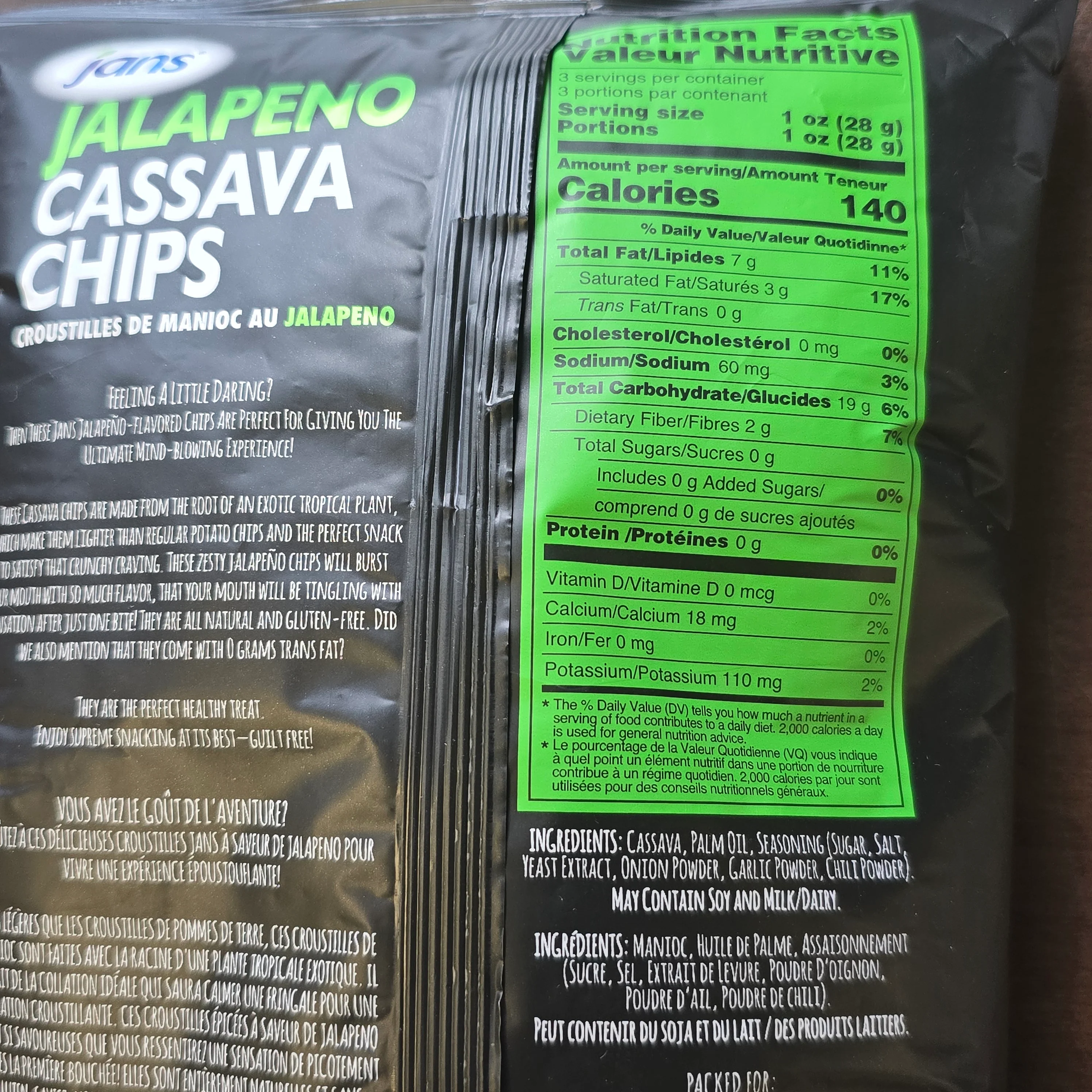 Jans Cassava Chips Jalapeno 3 oz - Image 2