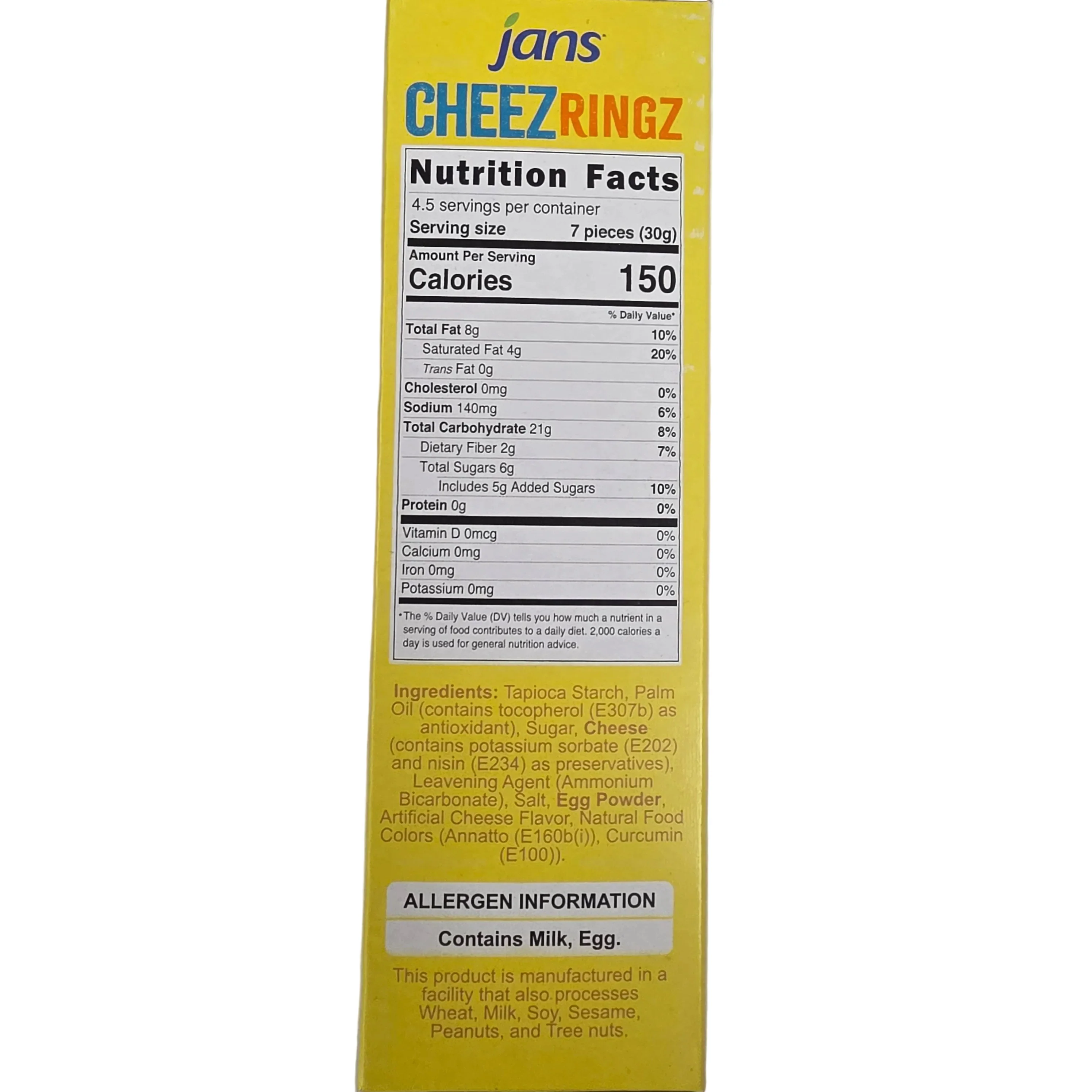 Jans Cheez Rings Sweet & Savory Cheese Cookies 4.76 Oz (135 g) - Image 2