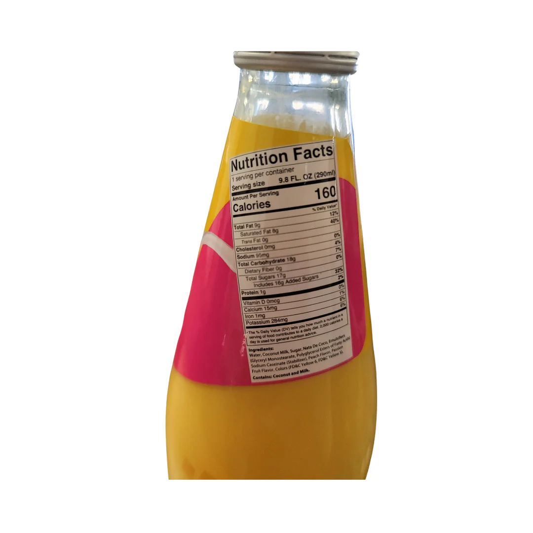 Jans Coconut Milk Drink with Nata De Coco Peach Passion Fruit 9.8 Oz - Image 2