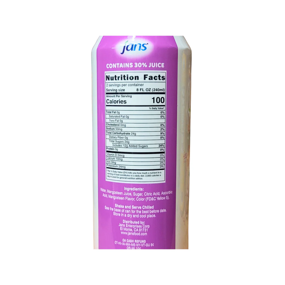 Jans 30% Mangosteen Juice Drink 16.9 Oz (Can) - Image 2