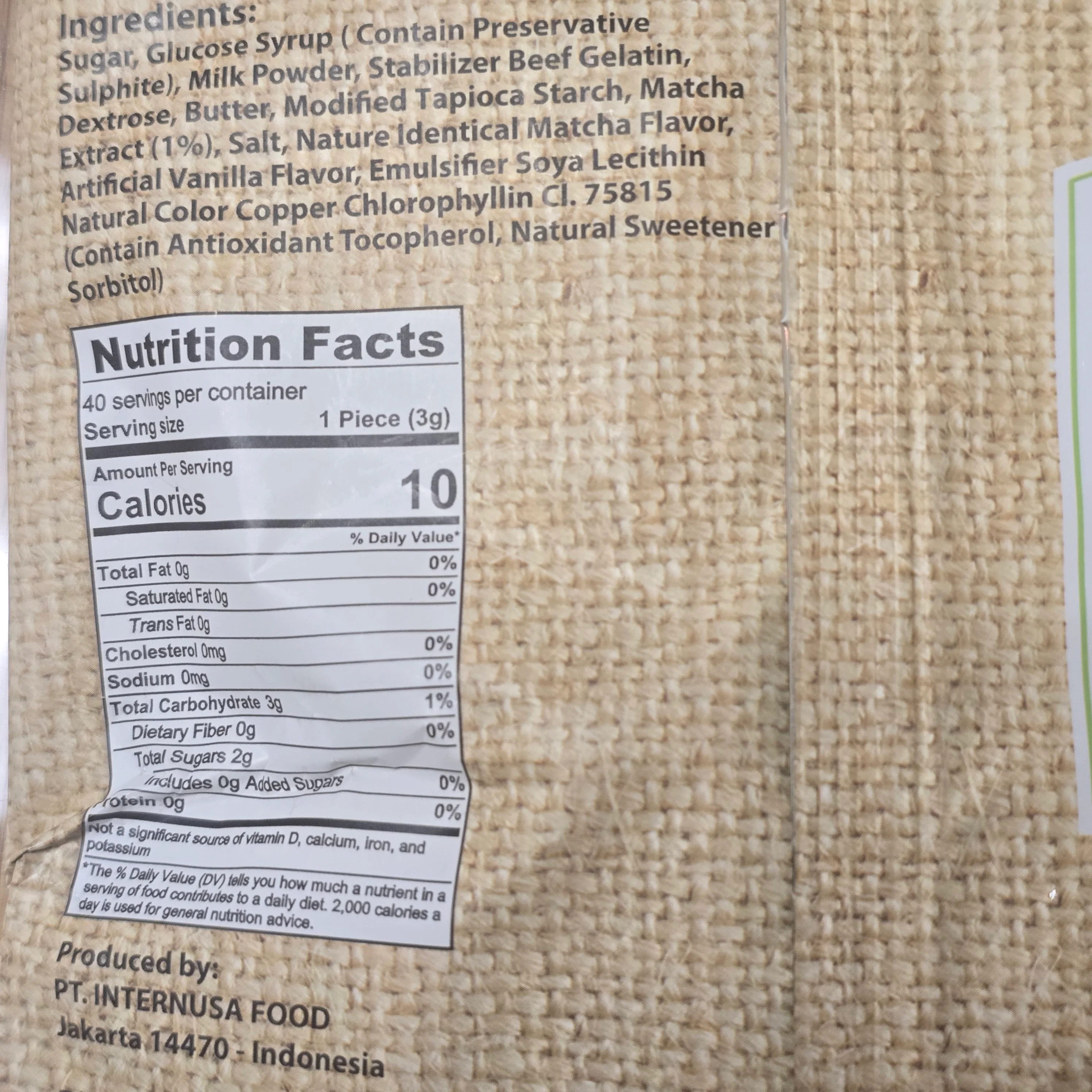 Jans  Milk Chewy Candy Matcha 4.2 Oz - Image 2