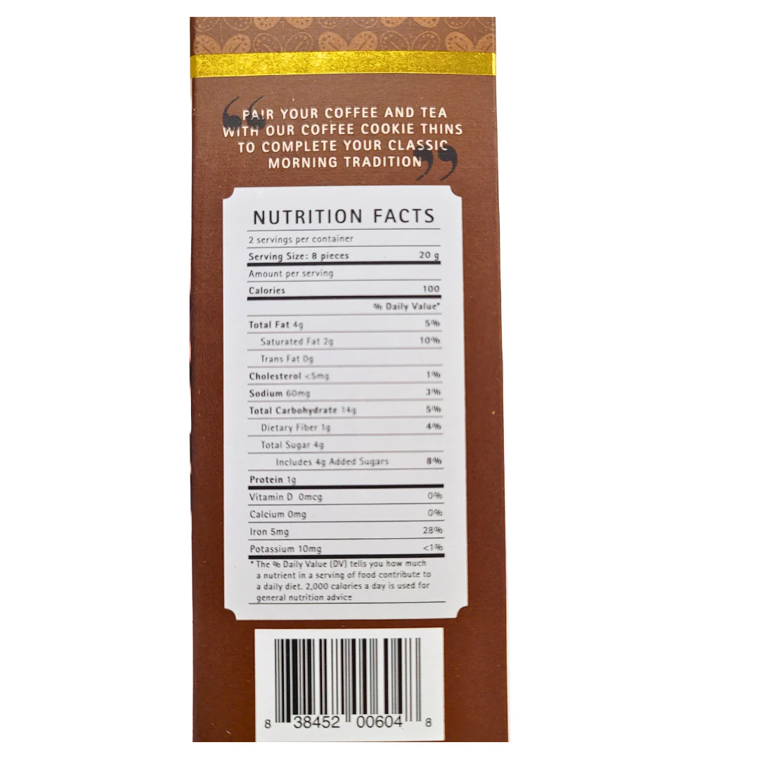 Jans Tradition Cookie Thins - Coffee Flavor 4.23 Oz - Image 2