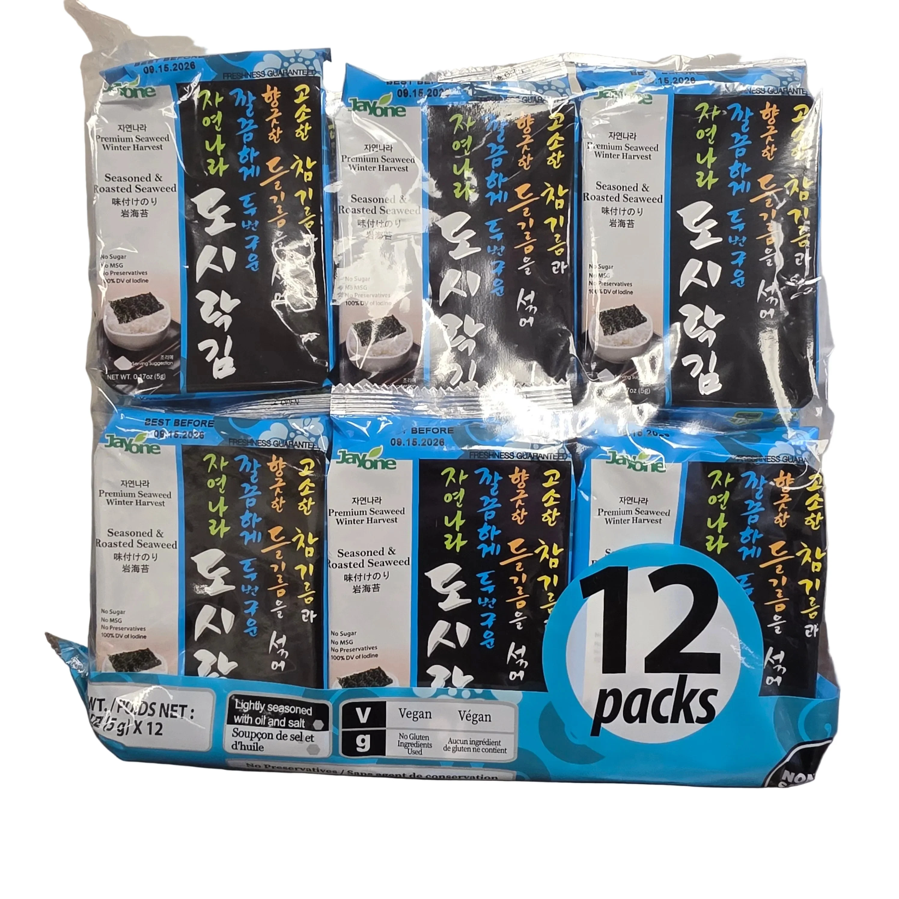 Jayone Seasoned and Roasted Seaweed 12×5g