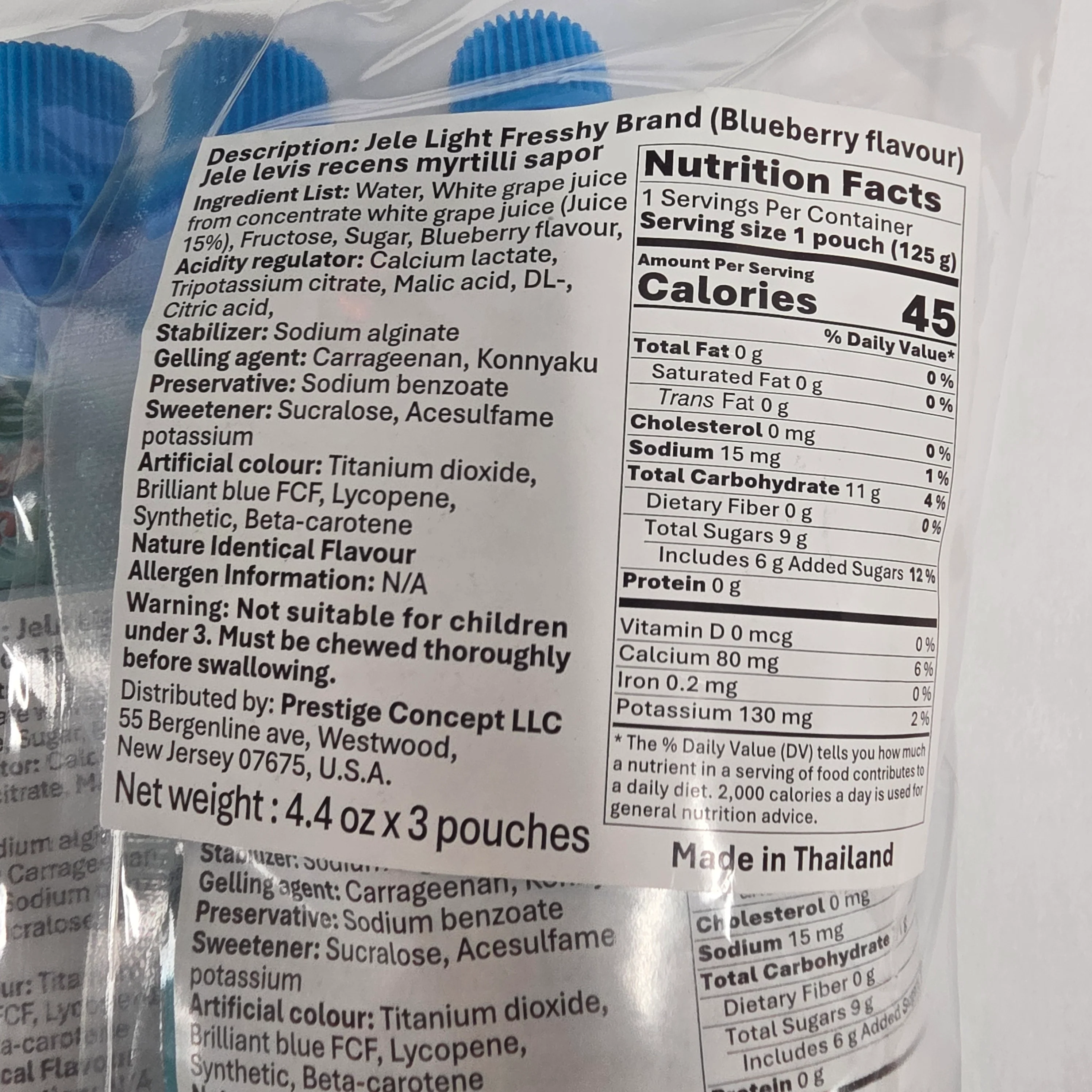 Jelle Fresshy Light Blueberry Flavor (3x125 g) - Image 2