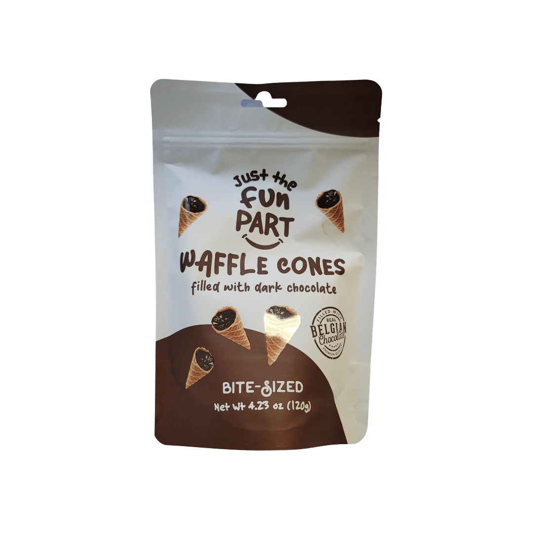 Just The Fun Dark Chocolate Waffle Cones 4.23 Oz