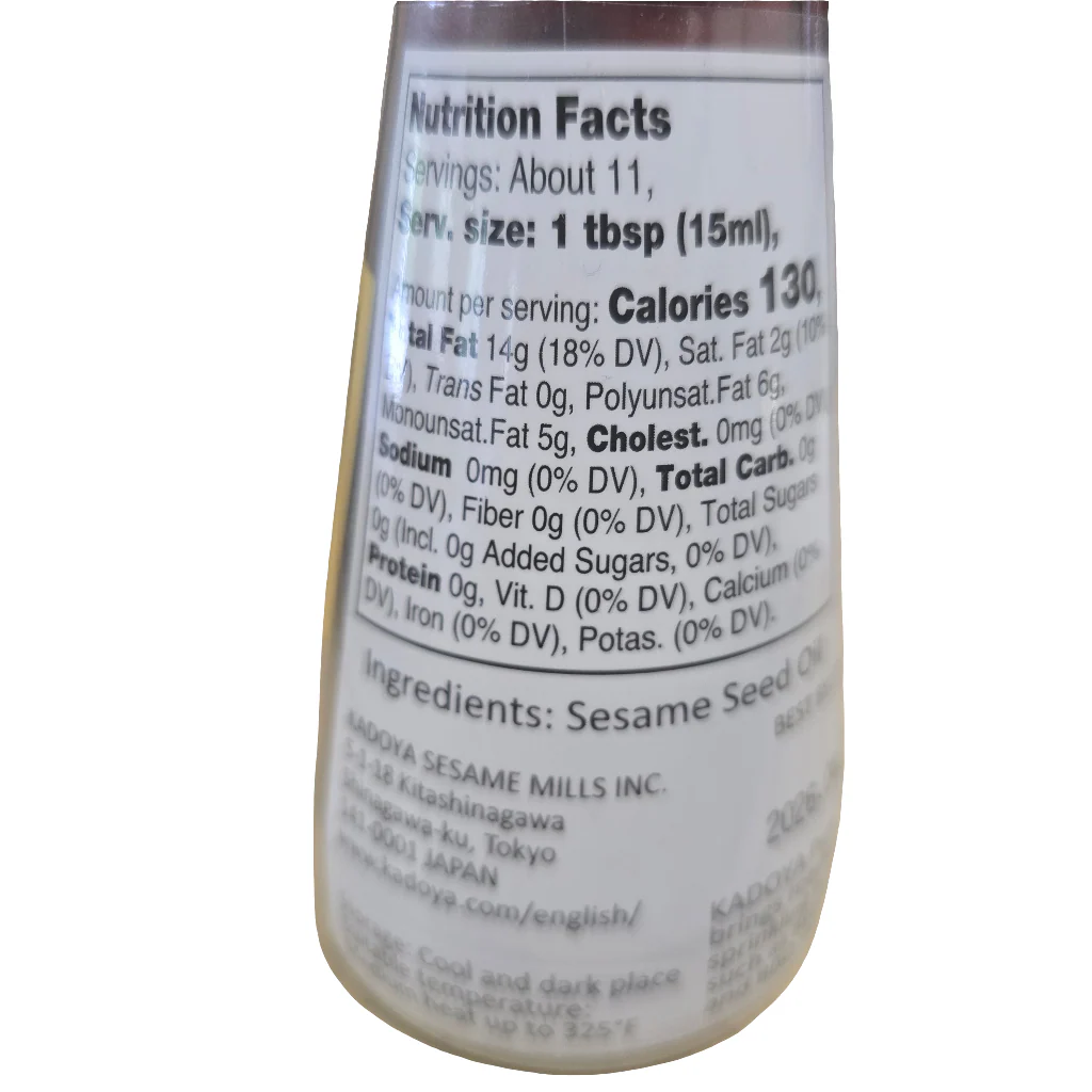 Kadoya Roasted Sesame Oil 5.5 oz (163 ml) - Image 2