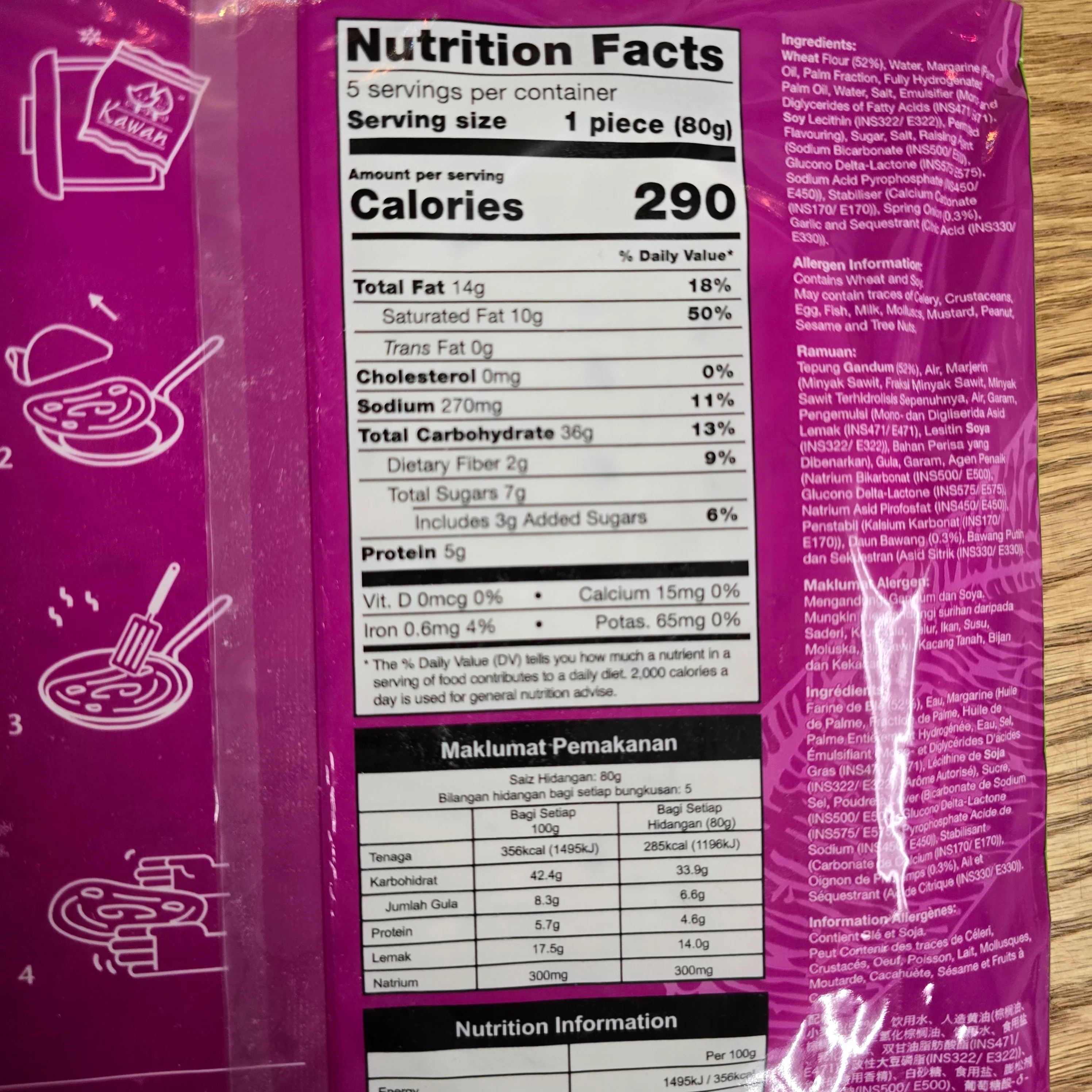 # Kawan Roti Paratha Onion  5 Pcs 14 Oz (Frozen) - Image 4